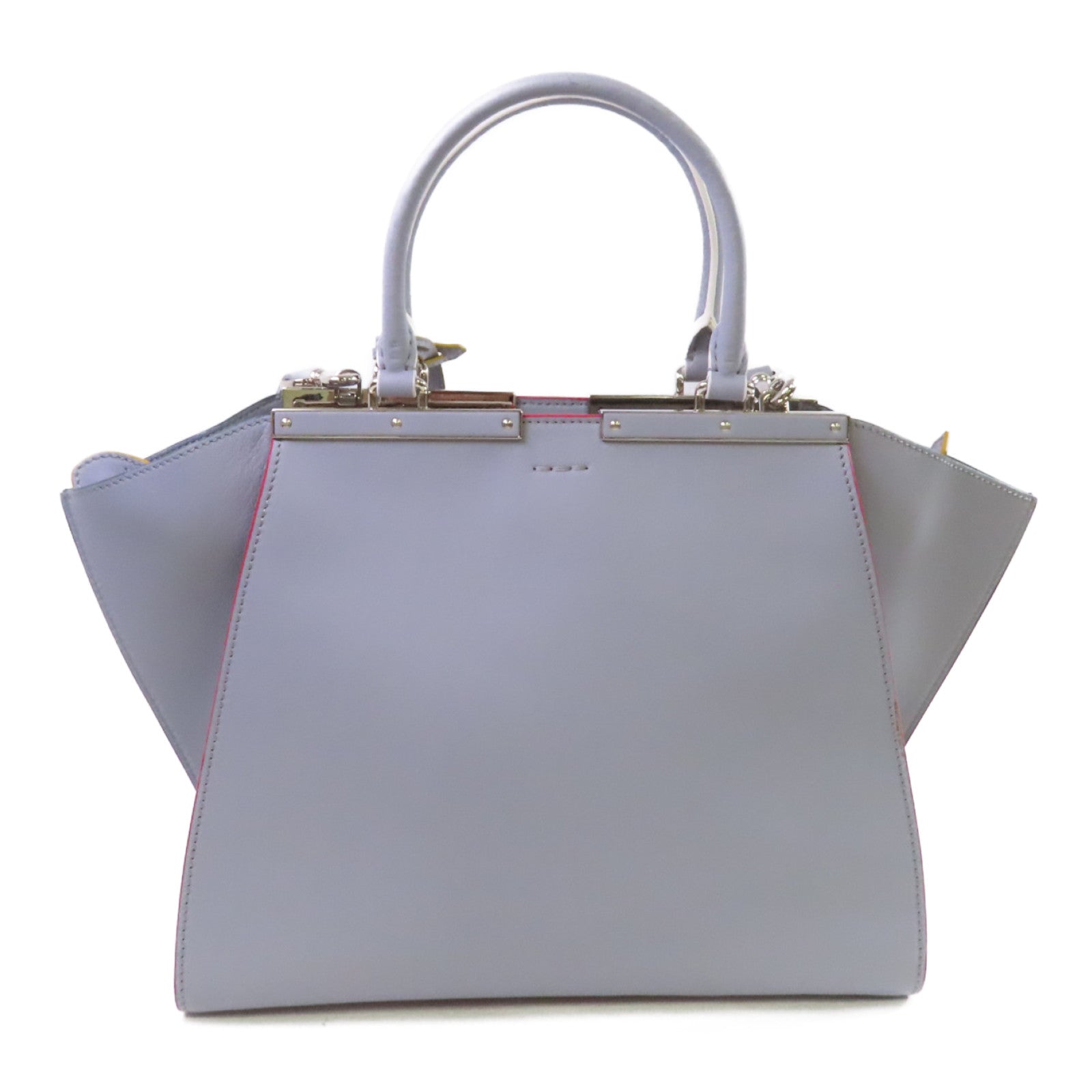 FENDI 牛皮皮革3 Jours 2Way Shoulder Bag銀扣手挽肩背兩用袋灰色/紅色/黃色/綠色