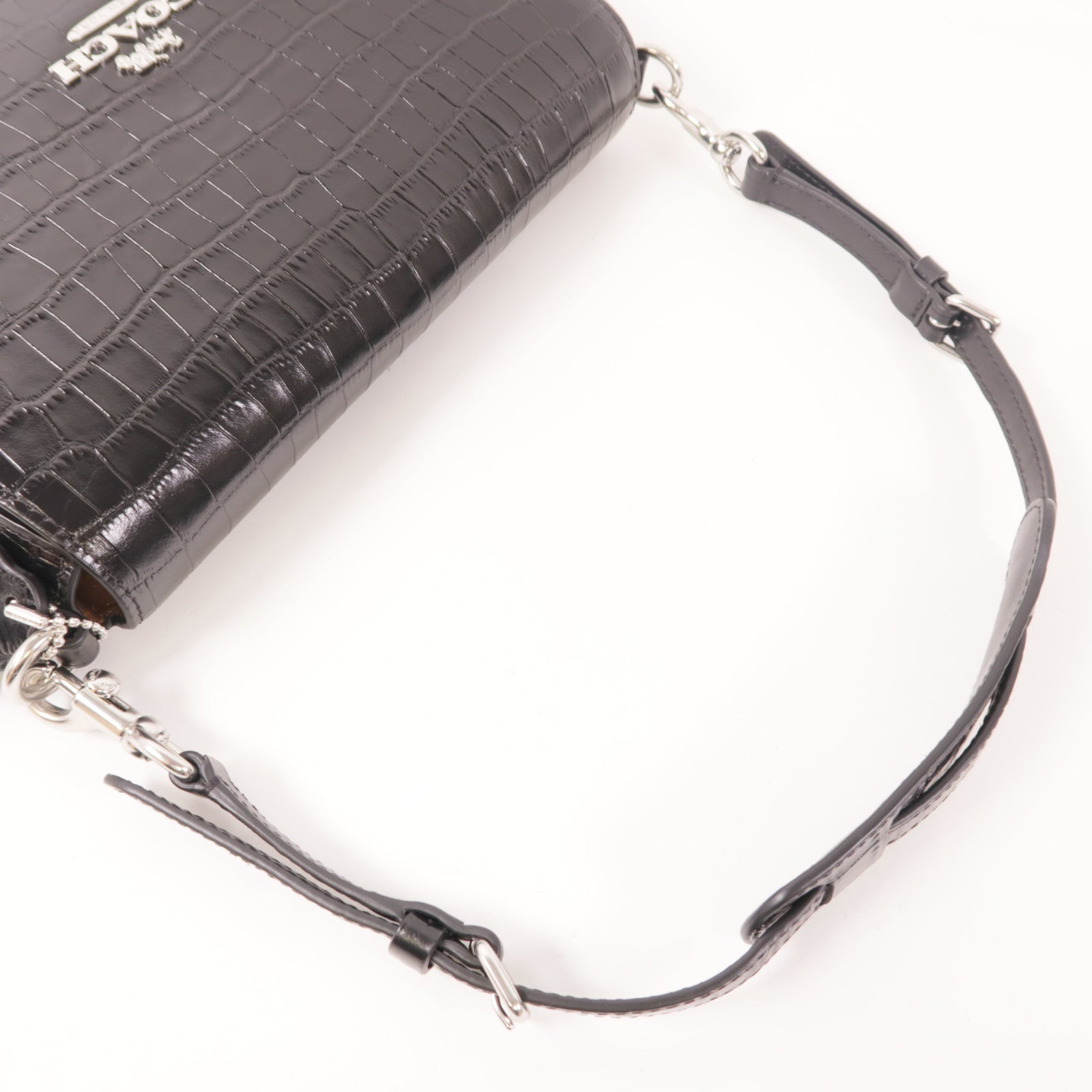 COACH 皮革Shoulder Bag銀扣肩背袋