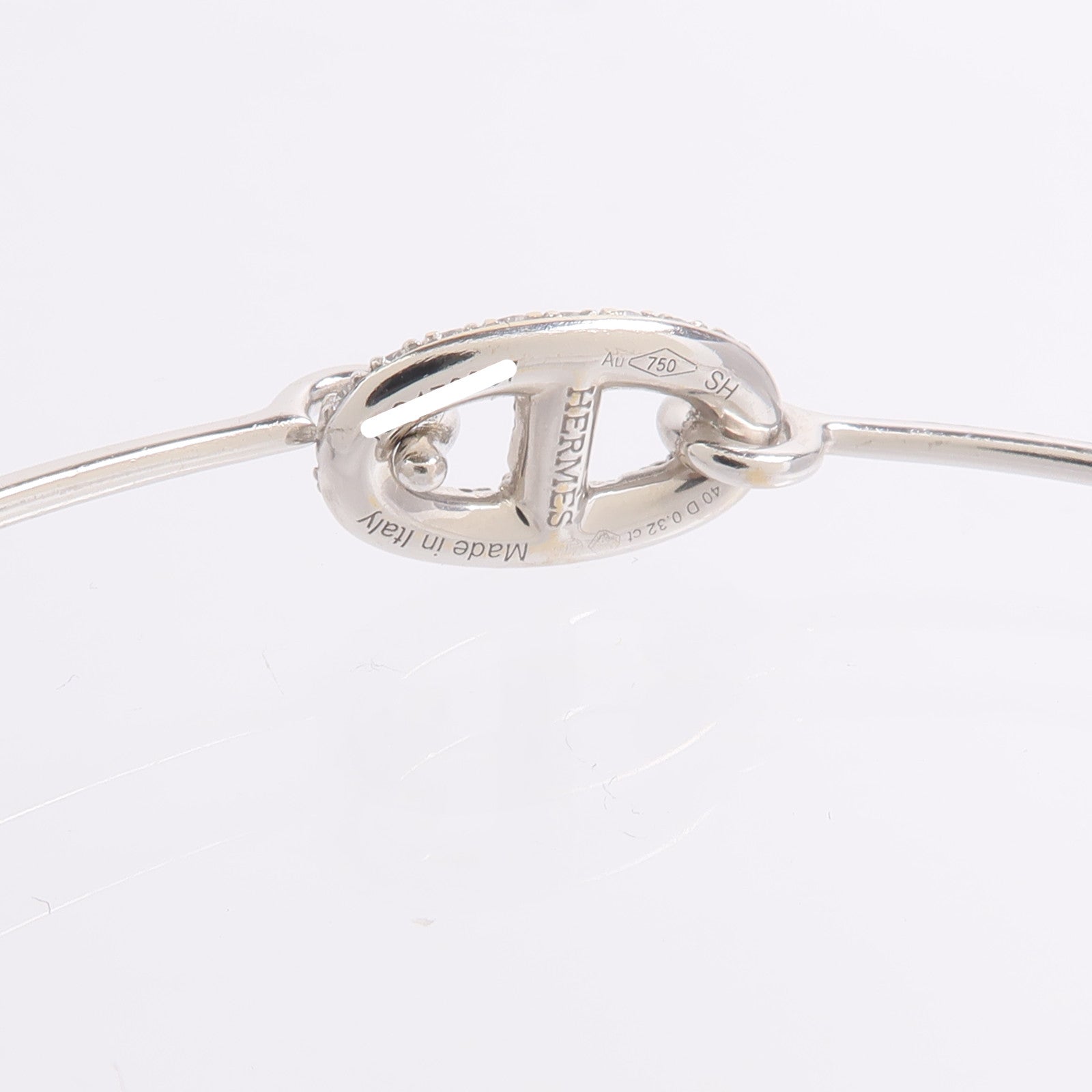 HERMES 18K白金Ronde Chaine d'ancre Diamond Bracelet鑽石手鐲