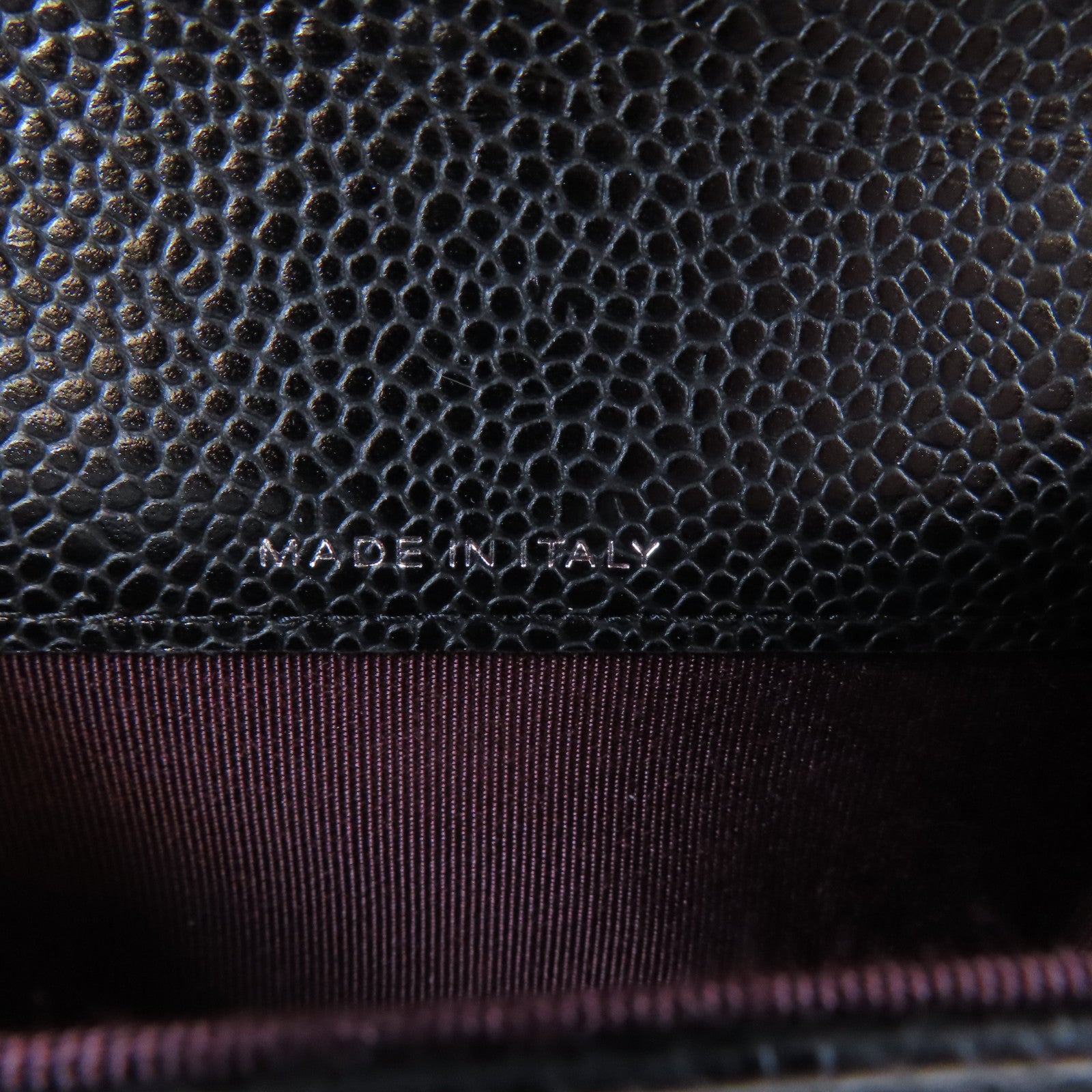 CHANEL 菱格Caviar皮革Card case銀扣卡片套黑色