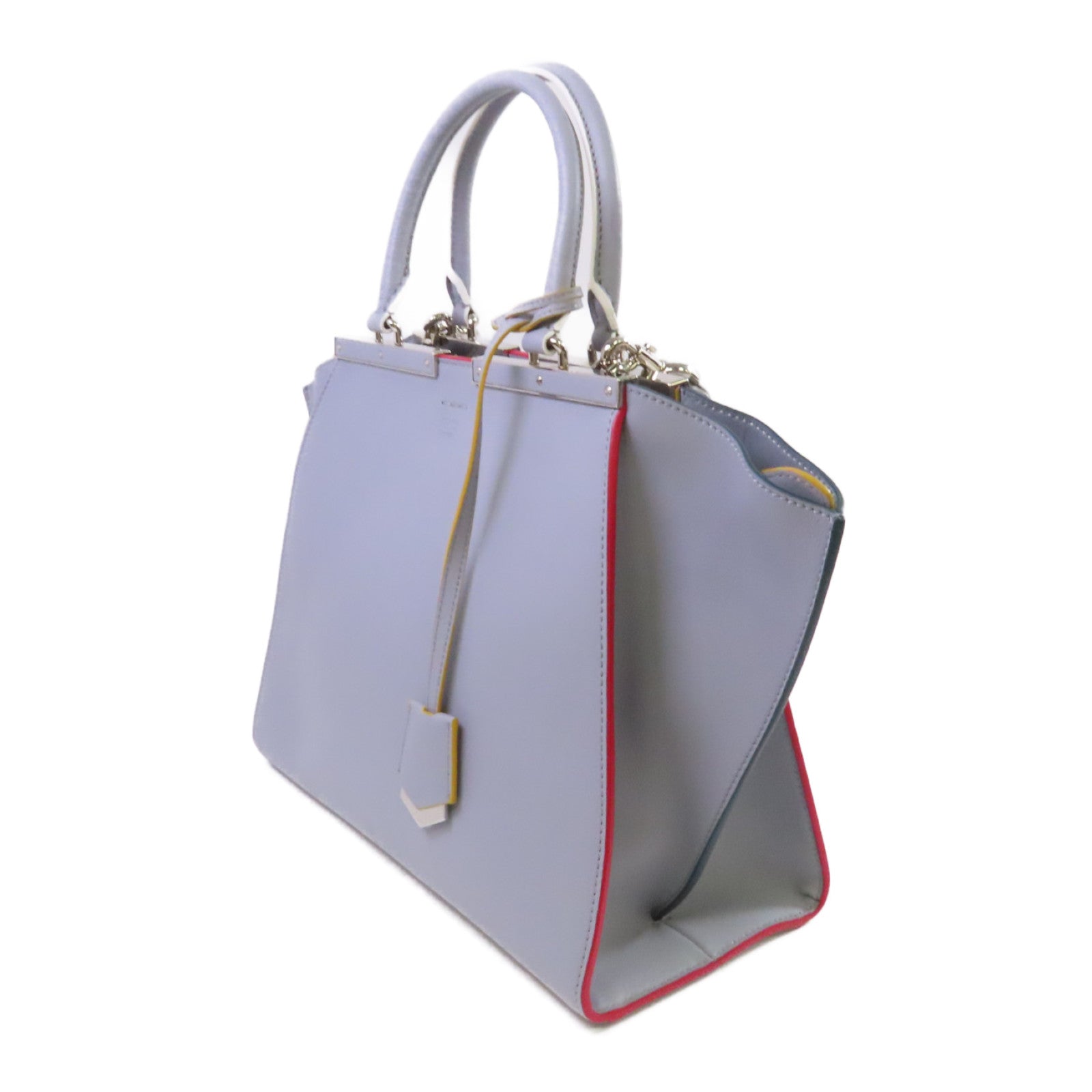FENDI 牛皮皮革3 Jours 2Way Shoulder Bag銀扣手挽肩背兩用袋灰色/紅色/黃色/綠色