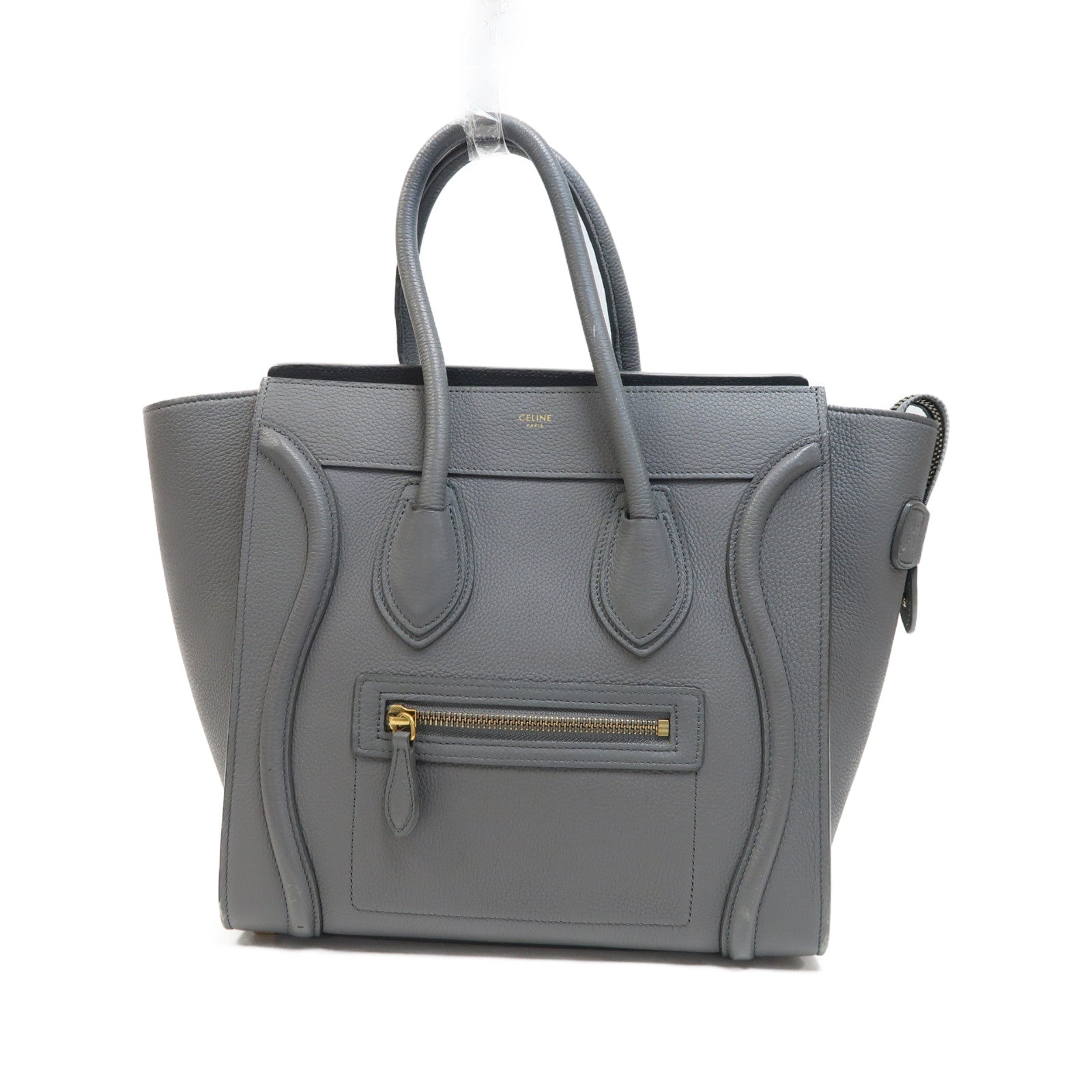 CELINE 【激減優惠】牛皮皮革Micro Luggage金扣手挽袋灰色