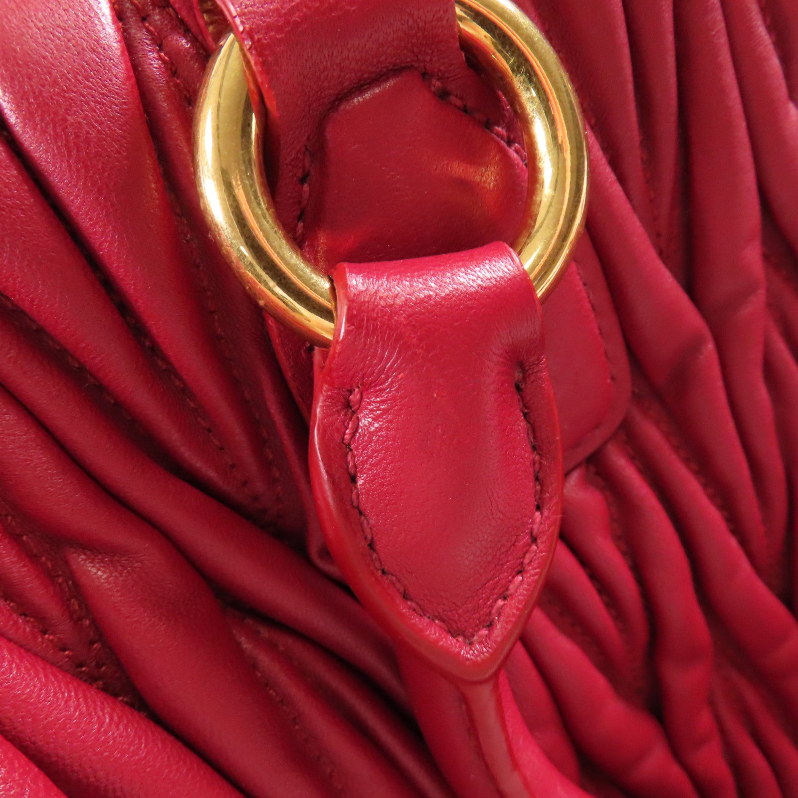 Miu Miu 皮革2 Way Shoulder金扣手挽肩背兩用袋