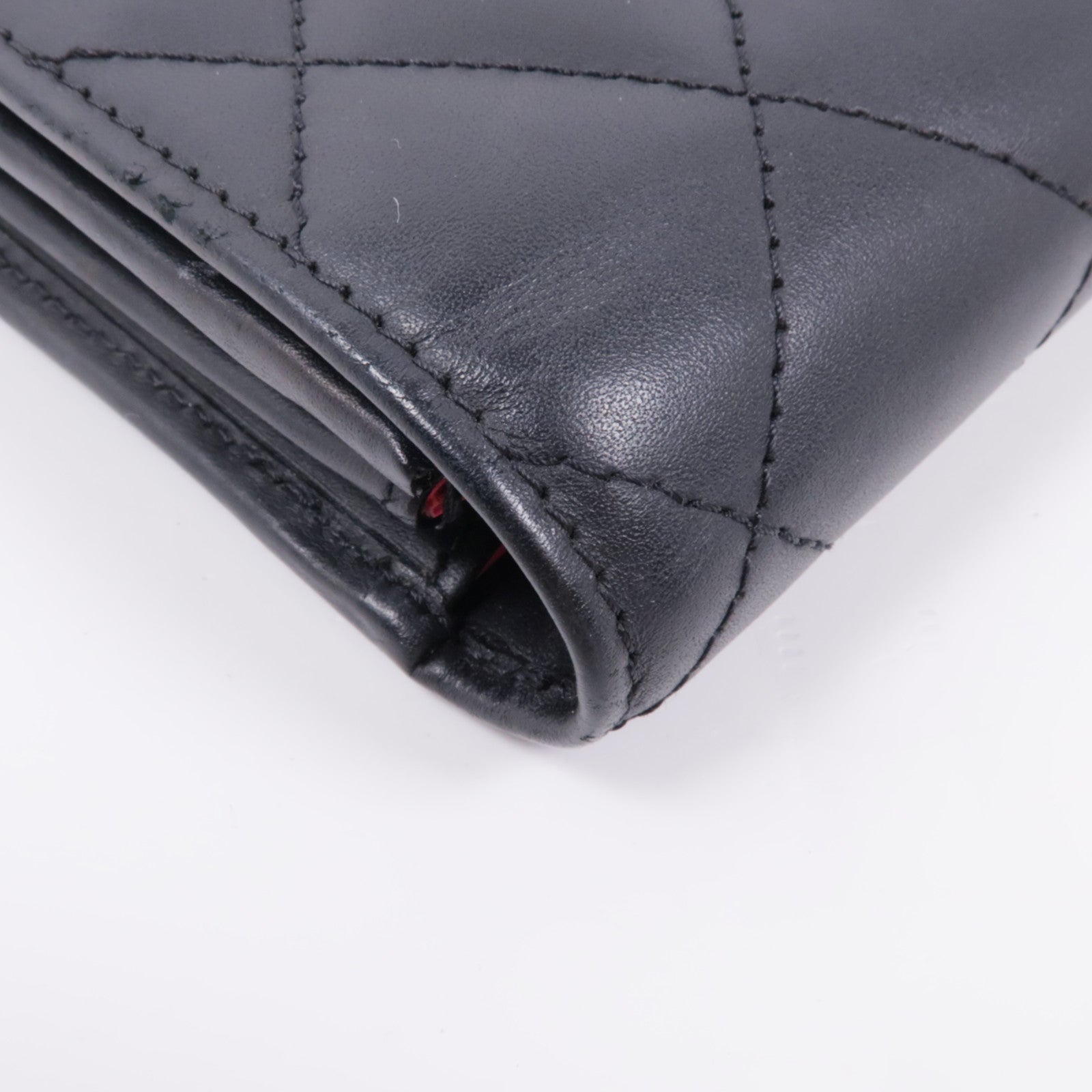 CHANEL 牛皮皮革Cambon Compact Long Wallet銀扣長錢包