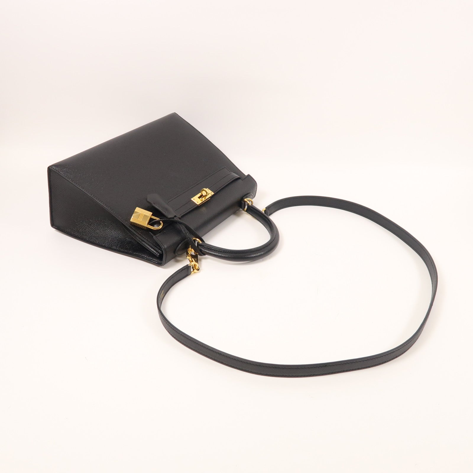 HERMES Epsom皮革Kelly 25金扣手挽肩背兩用袋