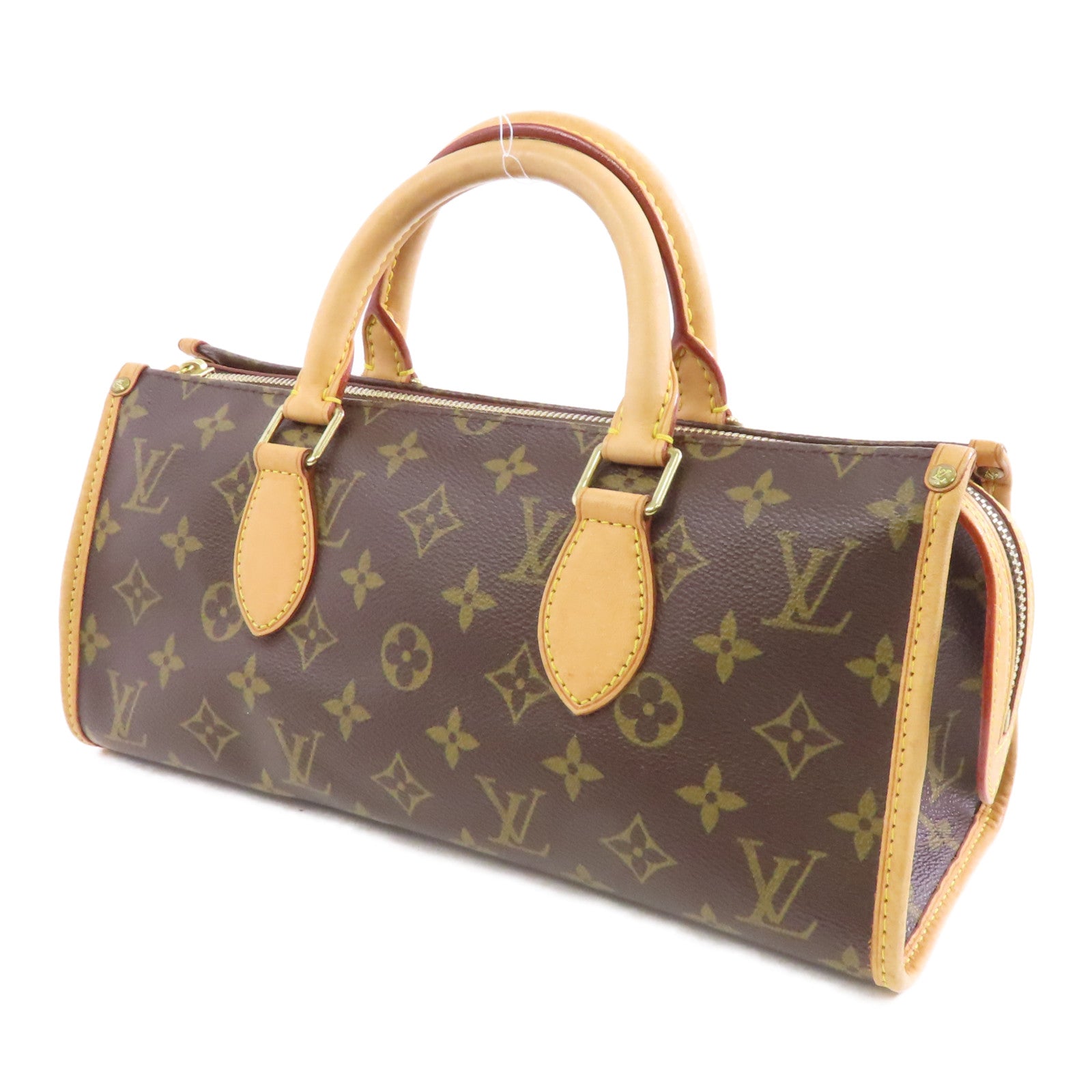 LOUIS VUITTON Monogram Popincourt金扣手挽袋棕色