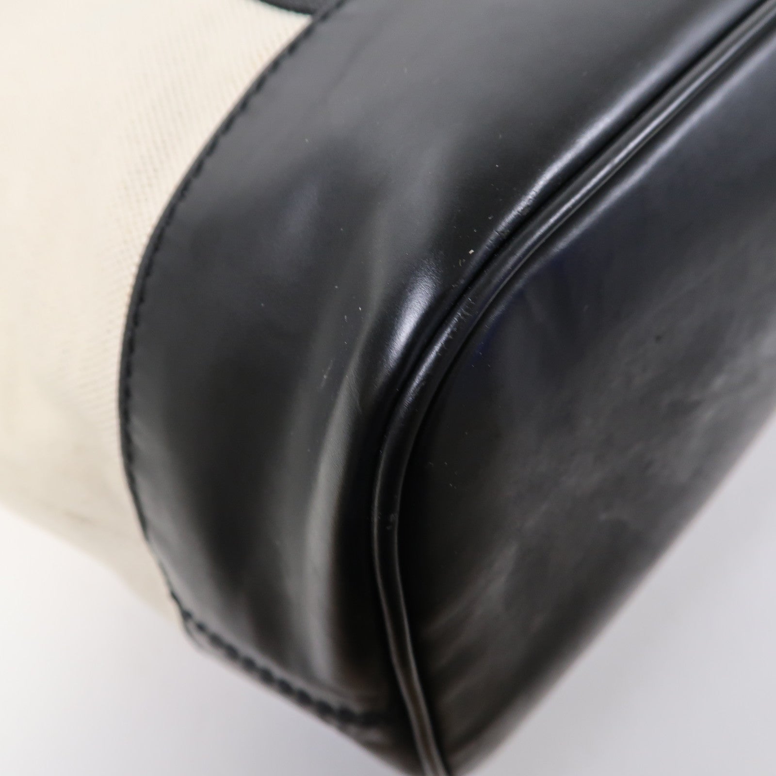 BALENCIAGA 帆布Shoulder Bag銀扣肩背袋白色/黑色