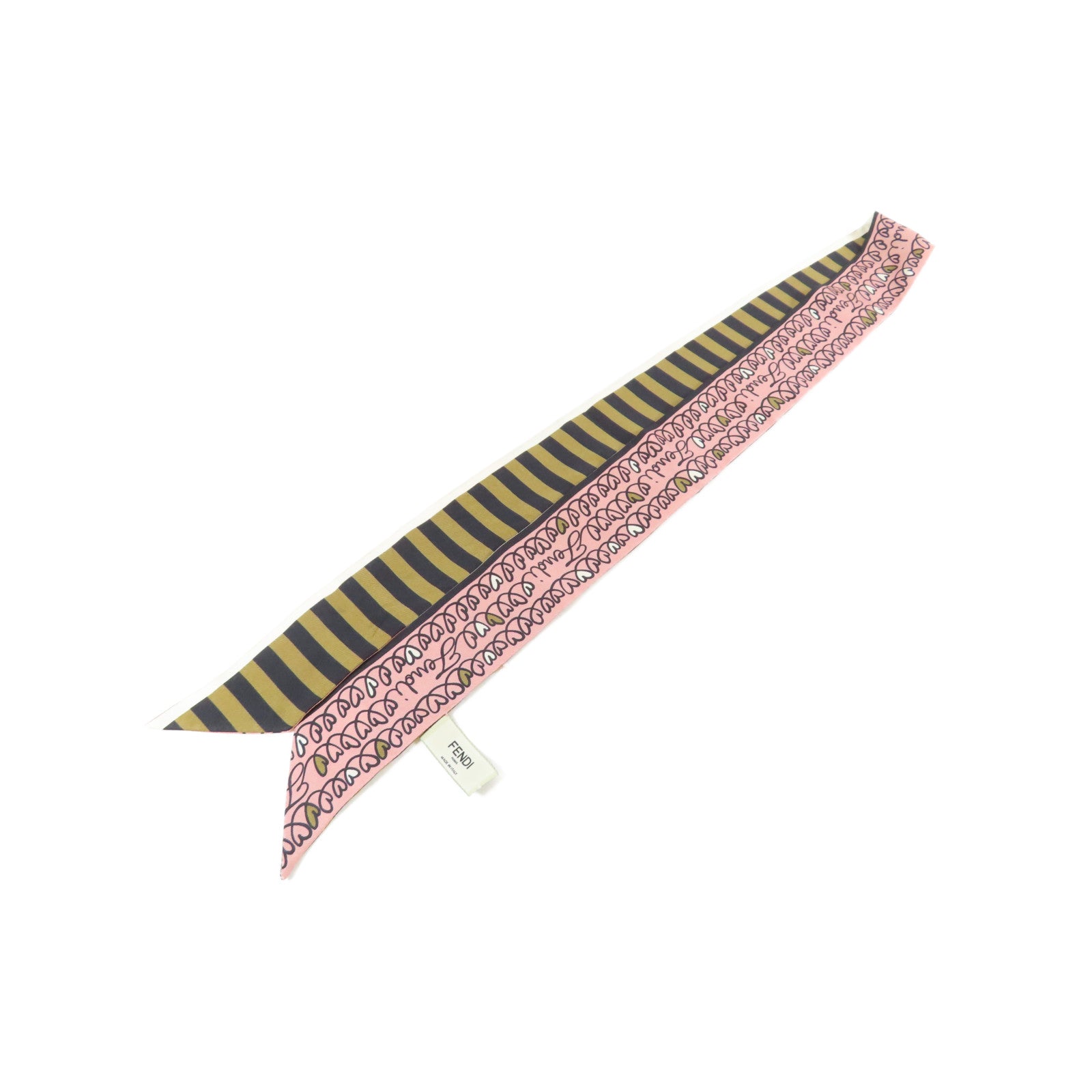 FENDI 【激減優惠】絲質Scarf絲巾粉紅色/黑色/啡色