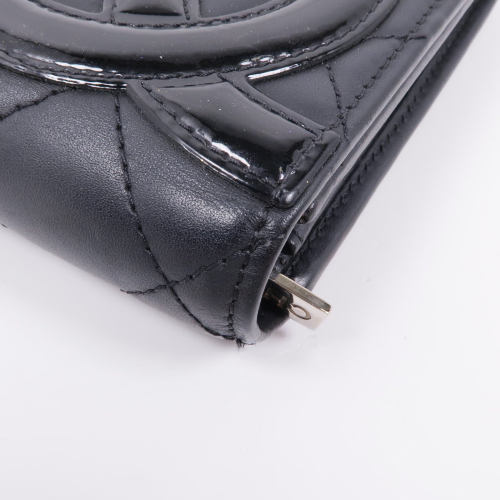 CHANEL 牛皮皮革Cambon Compact Long Wallet銀扣長錢包