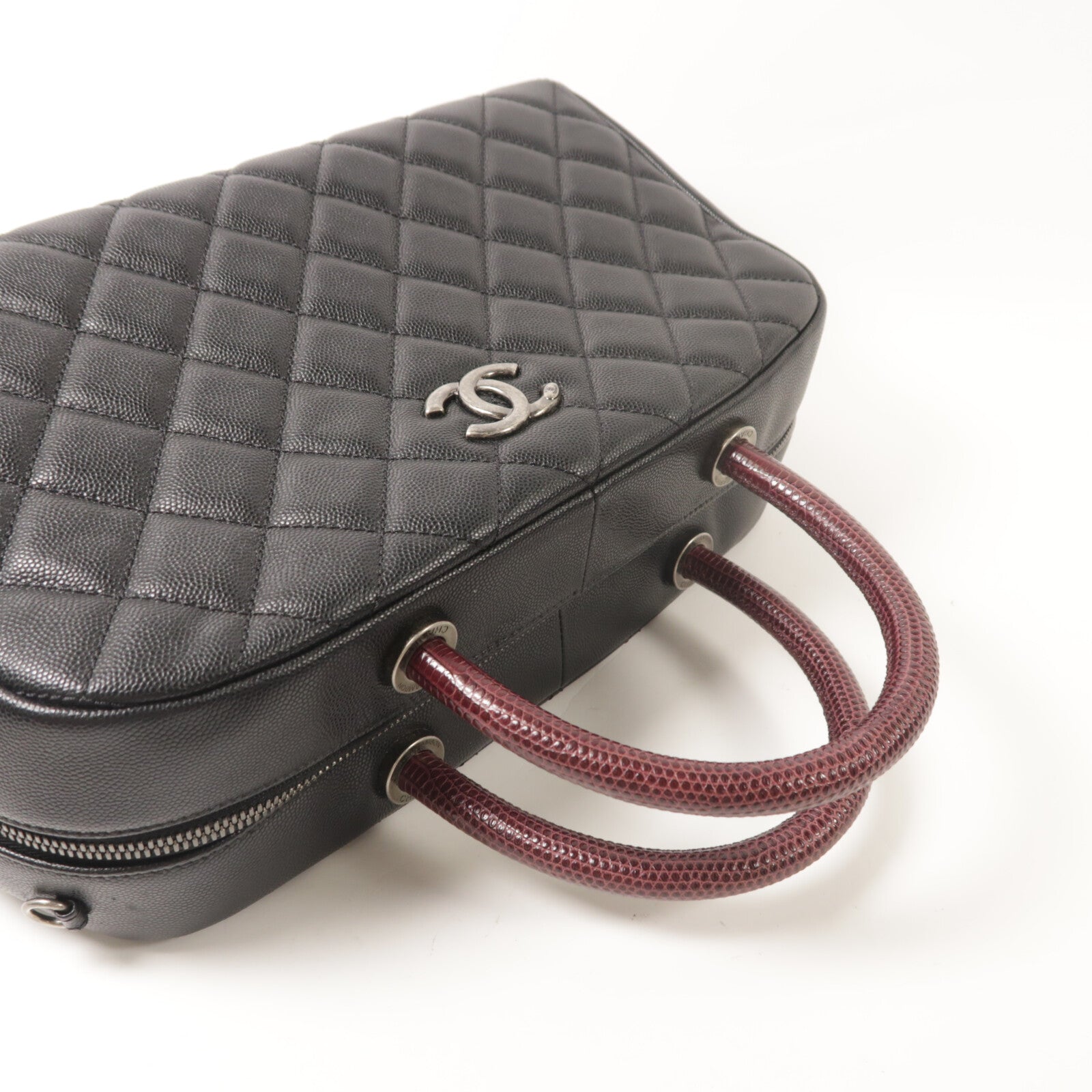 CHANEL 蜥蝪/牛皮皮革CoCo Hamdle Bowling Bag手挽袋