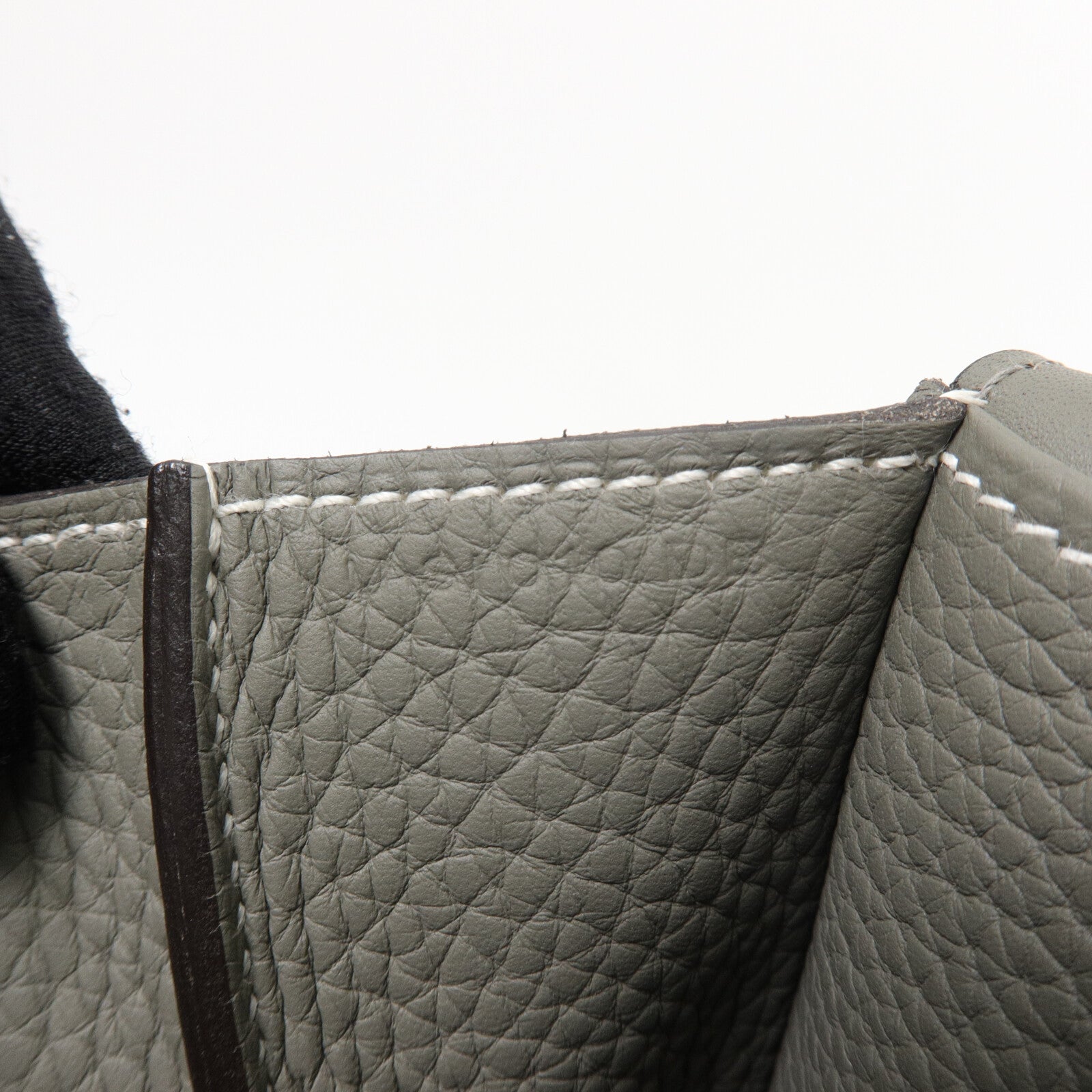 HERMES Clemence皮革Halzan 31手挽肩背兩用袋Gris Mouette