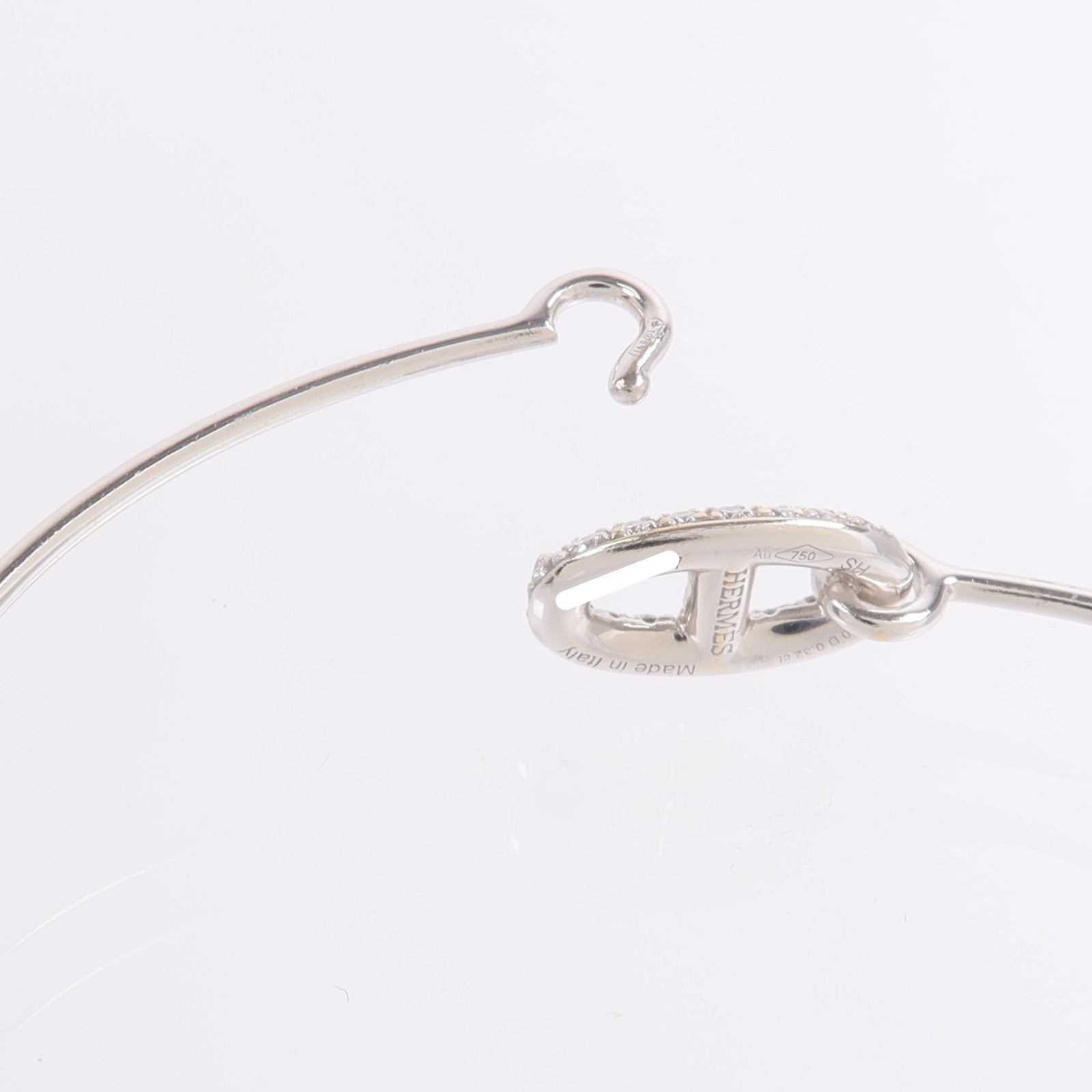 HERMES 18K白金Ronde Chaine d'ancre Diamond Bracelet鑽石手鐲