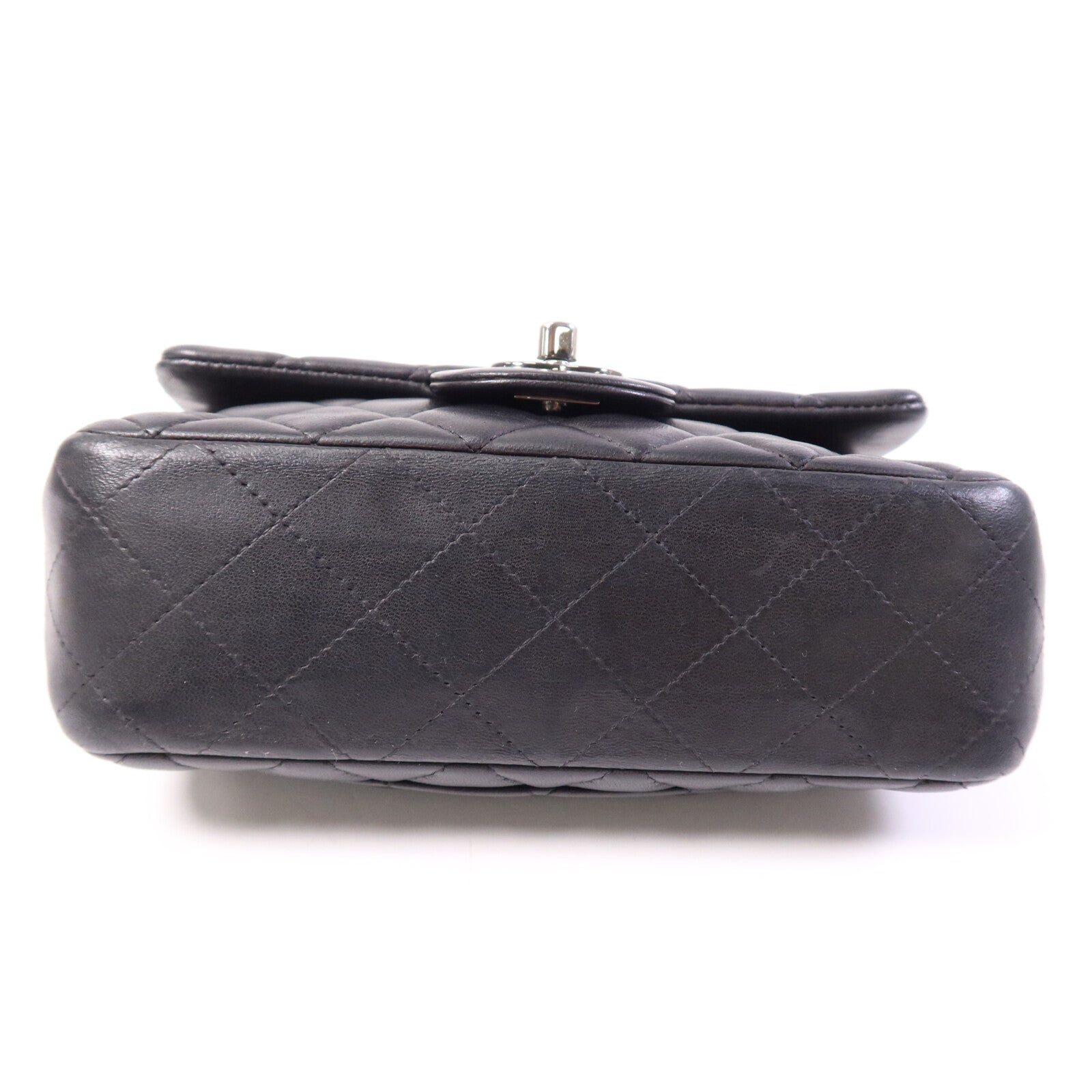 CHANEL 羊皮皮革Mini Classic 20銀扣鏈帶肩背袋