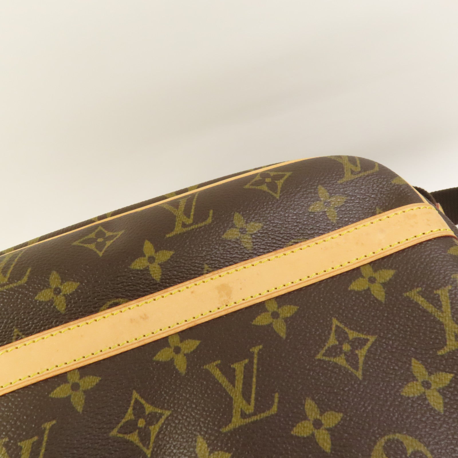 LOUIS VUITTON Monogram Reporter PM金扣肩背袋棕色
