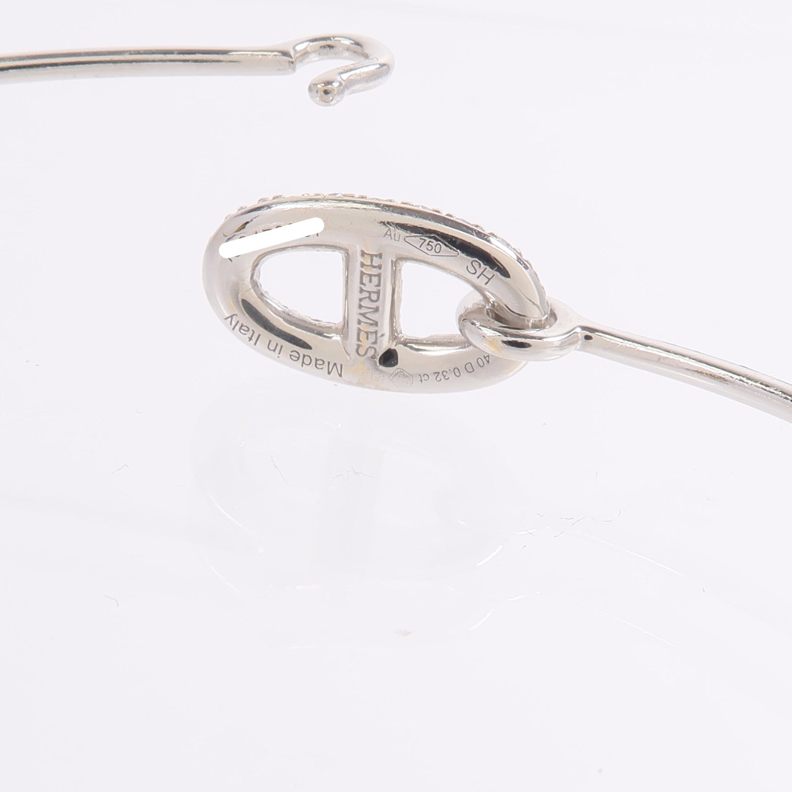 HERMES 18K白金Ronde Chaine d'ancre Diamond Bracelet鑽石手鐲
