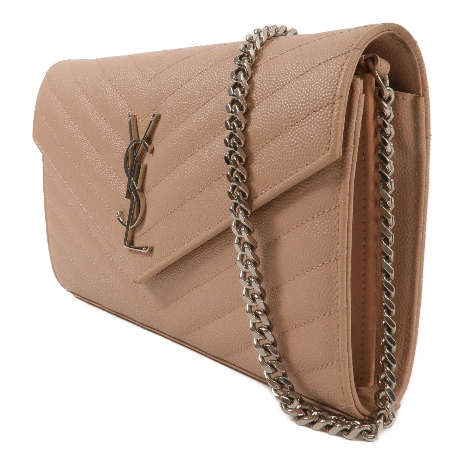 SAINT LAURENT 牛皮皮革Cassandre Envelope鏈帶肩背袋