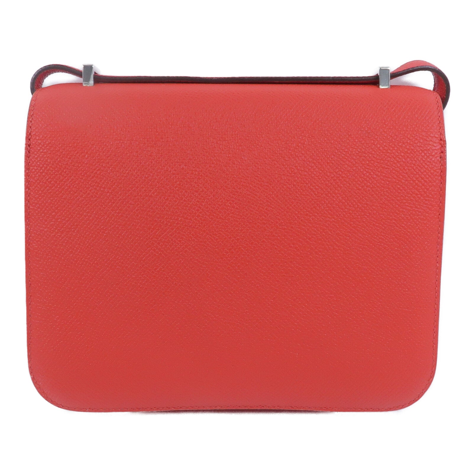 HERMES Epsom皮革Constance Mini肩背袋Rouge Tomate
