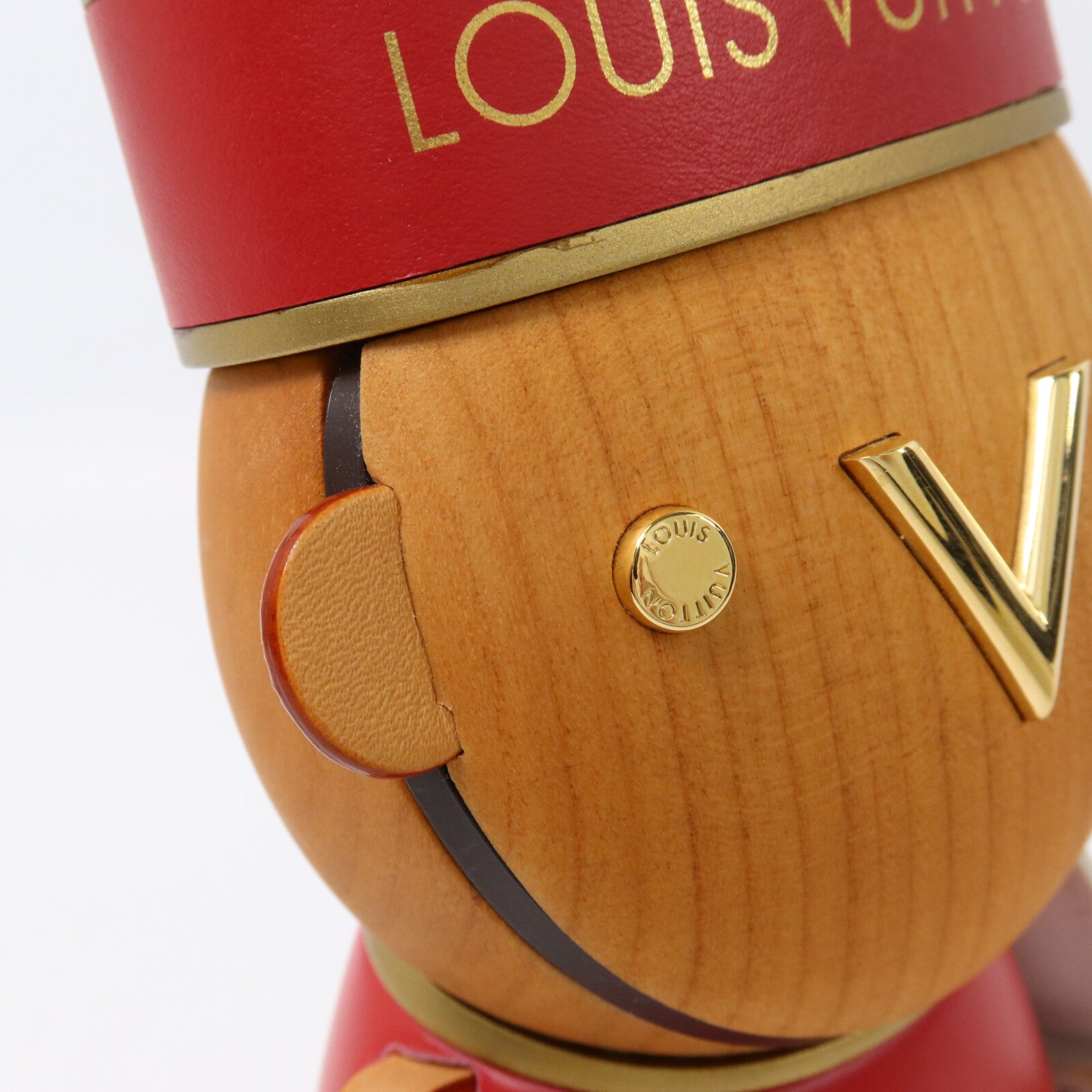 LOUIS VUITTON 櫻桃木/牛皮皮革Gaston Porter Bellboy擺設