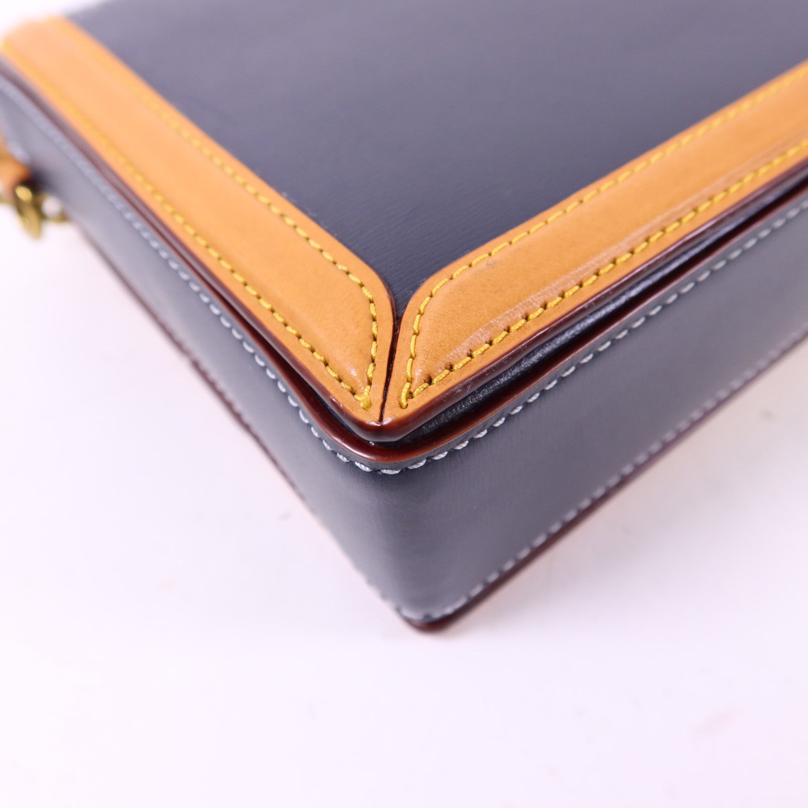 COACH 帆布/牛皮皮革Chain Shoulder Bag金扣鏈帶肩背袋