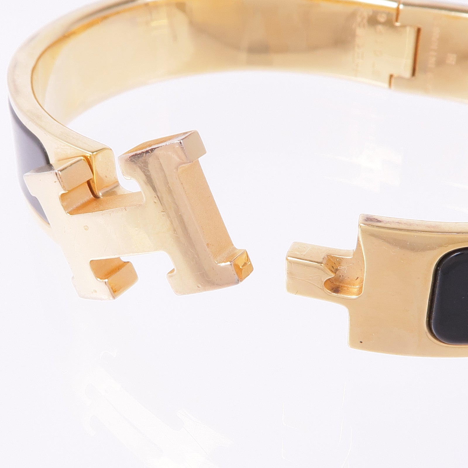 HERMES 金屬/琺瑯Clic H手鐲Noir