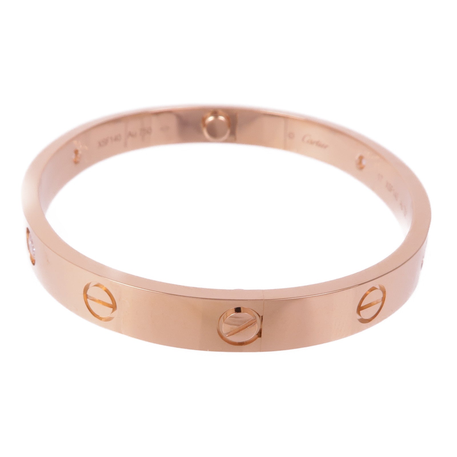 CARTIER 18K玫瑰金Love Bracelet 4P Diamond鑽石手鐲Cartier#17