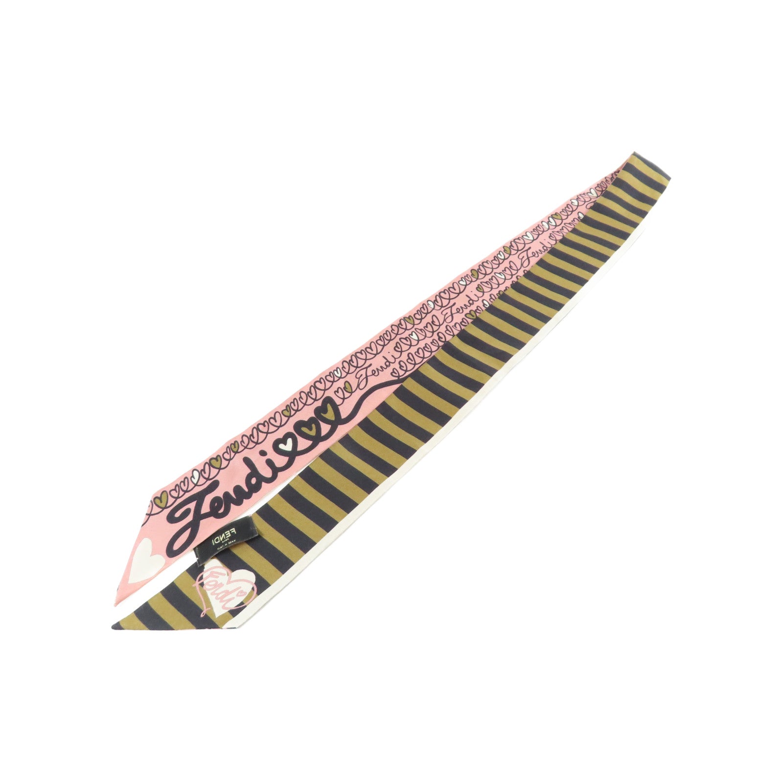 FENDI 【激減優惠】絲質Scarf絲巾粉紅色/黑色/啡色
