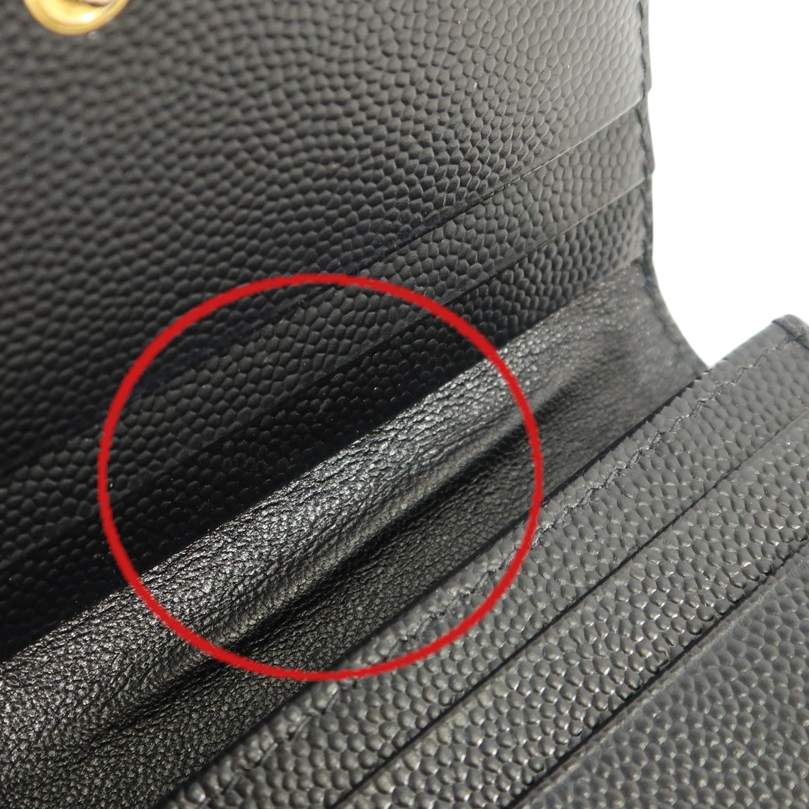 SAINT LAURENT 牛皮皮革Wallet金扣錢包