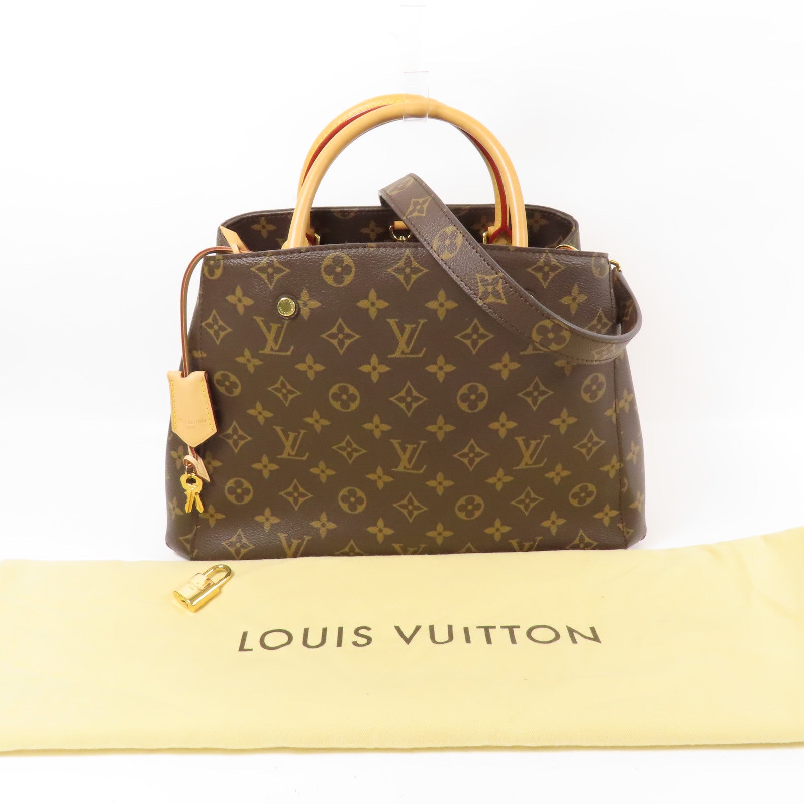 LOUIS VUITTON Monogram Montaigne MM金扣手挽肩背兩用袋