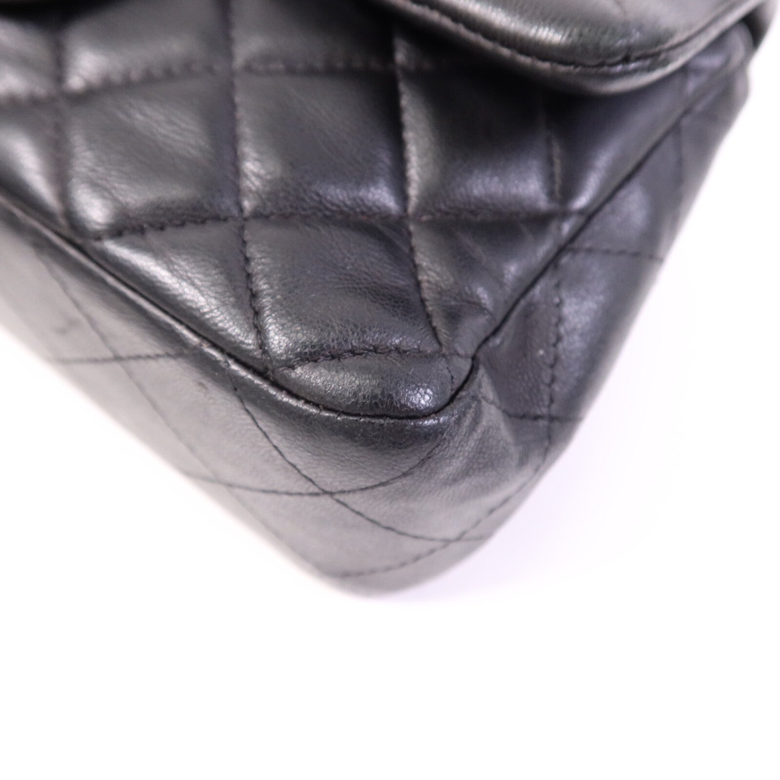 CHANEL 羊皮皮革Mini Classic 20銀扣鏈帶肩背袋