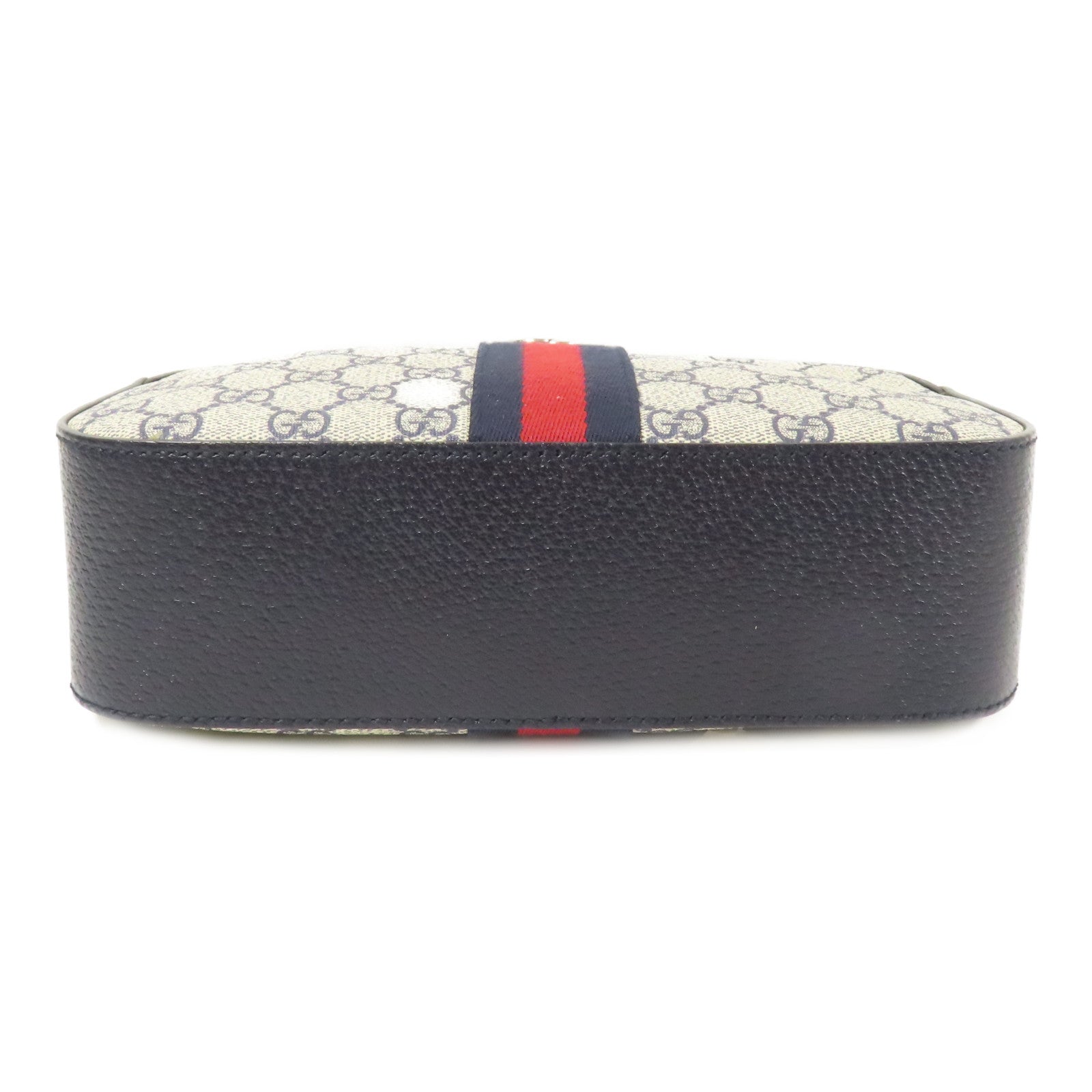GUCCI 塗層帆布GG Supreme銀扣肩背袋