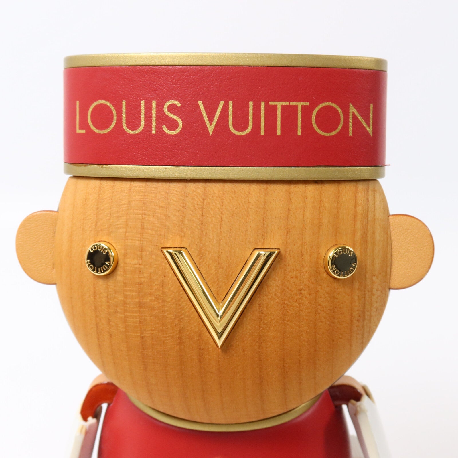 LOUIS VUITTON 櫻桃木/牛皮皮革Gaston Porter Bellboy擺設