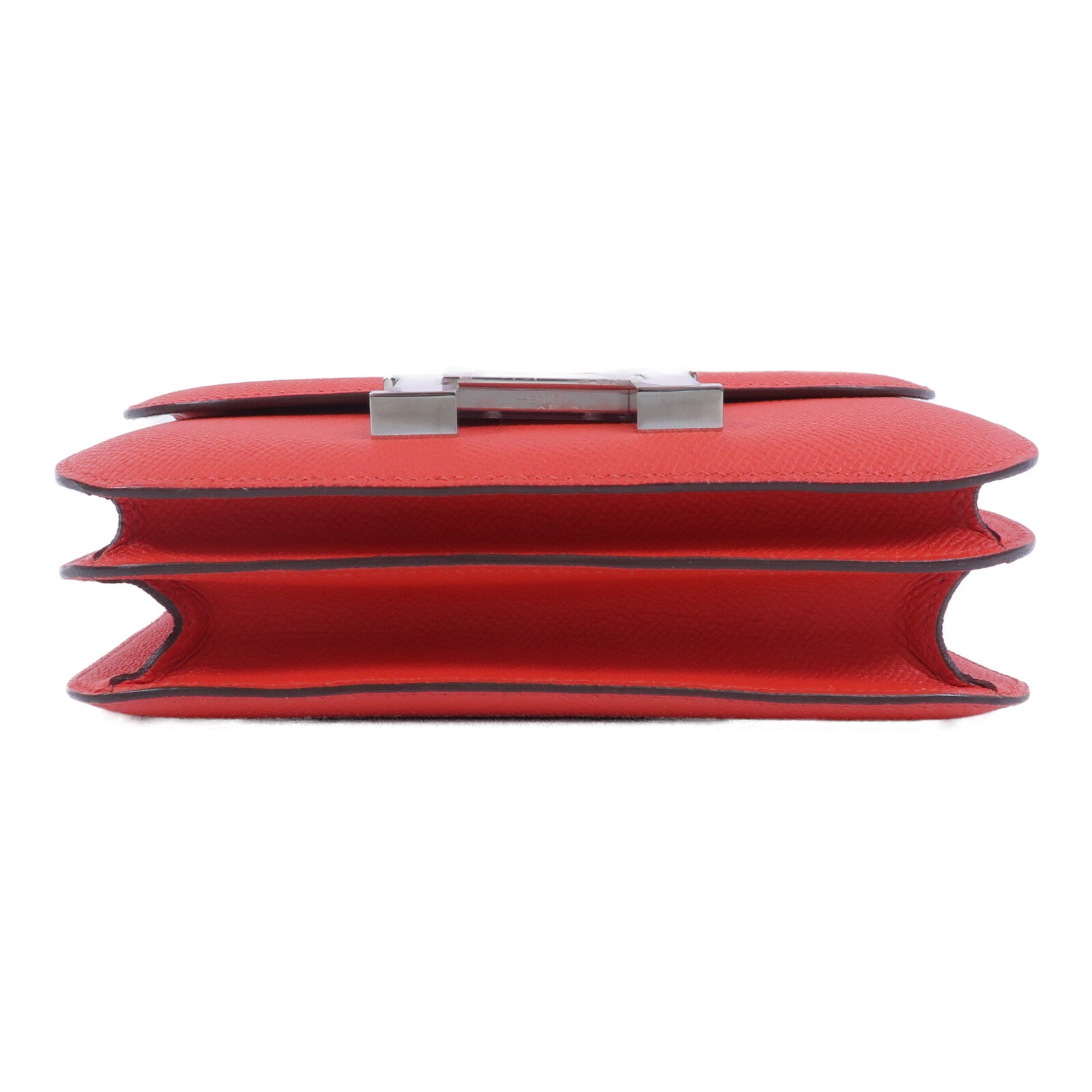 HERMES Epsom皮革Constance Mini肩背袋Rouge Tomate