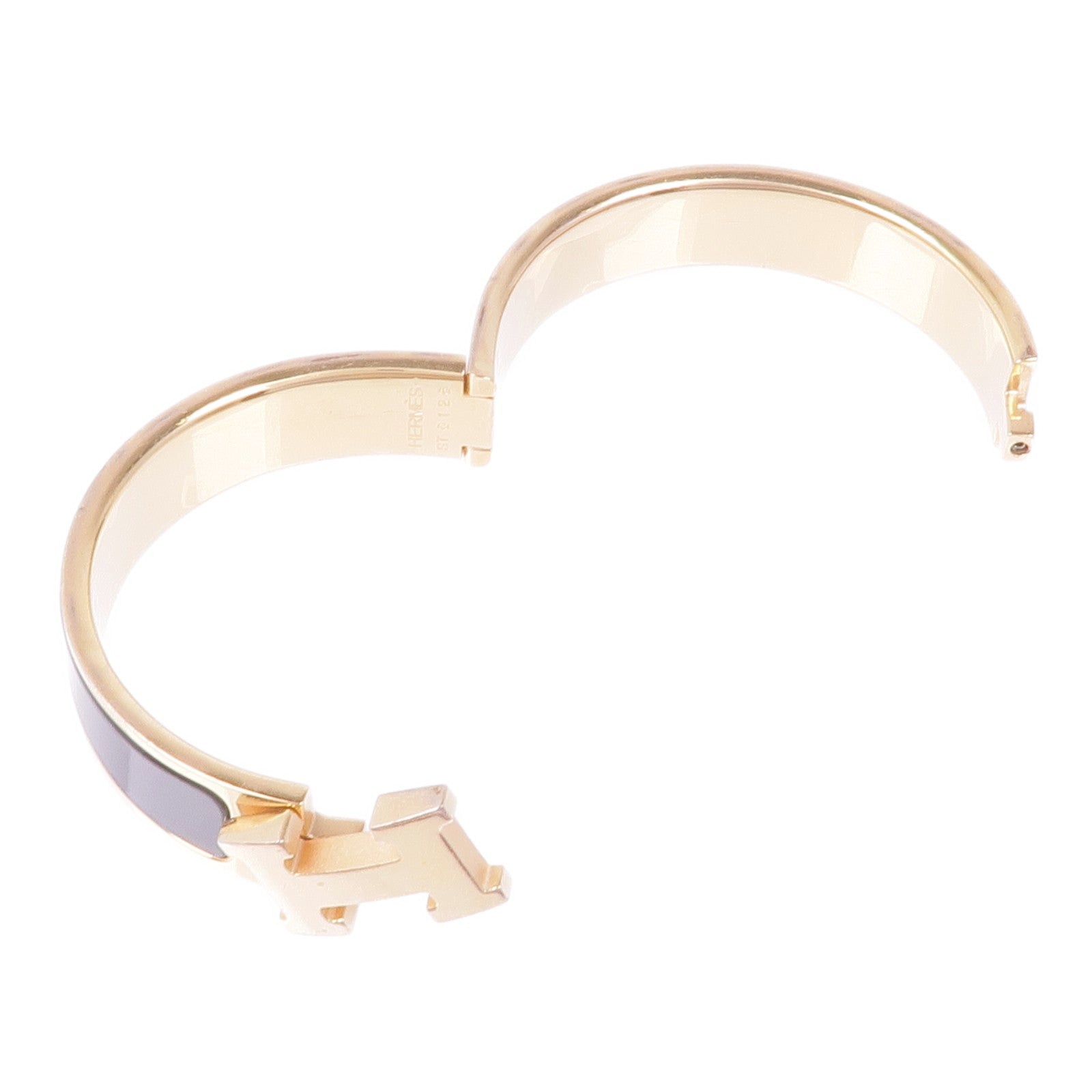 HERMES 金屬/琺瑯Clic H手鐲Noir