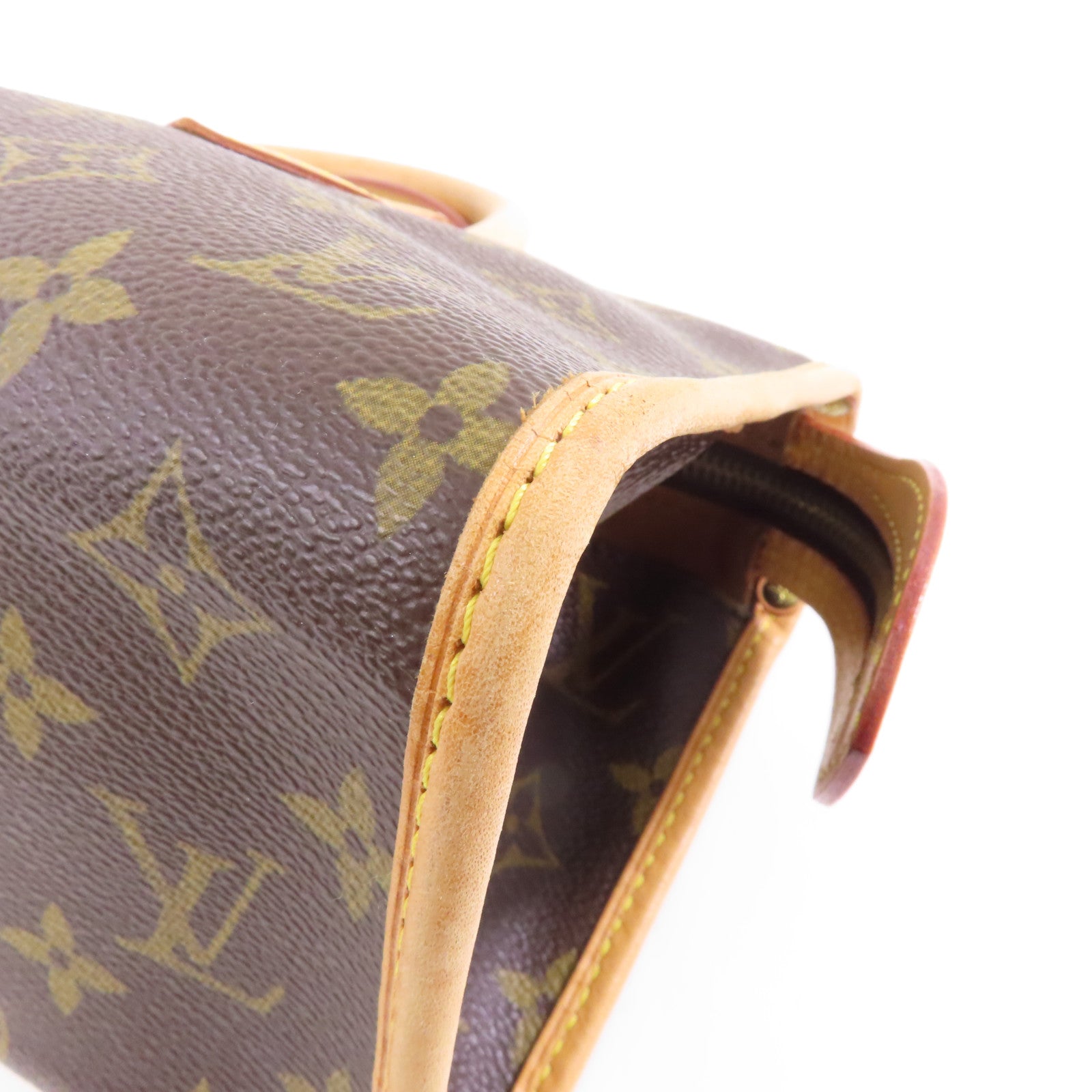 LOUIS VUITTON Monogram Popincourt金扣手挽袋棕色