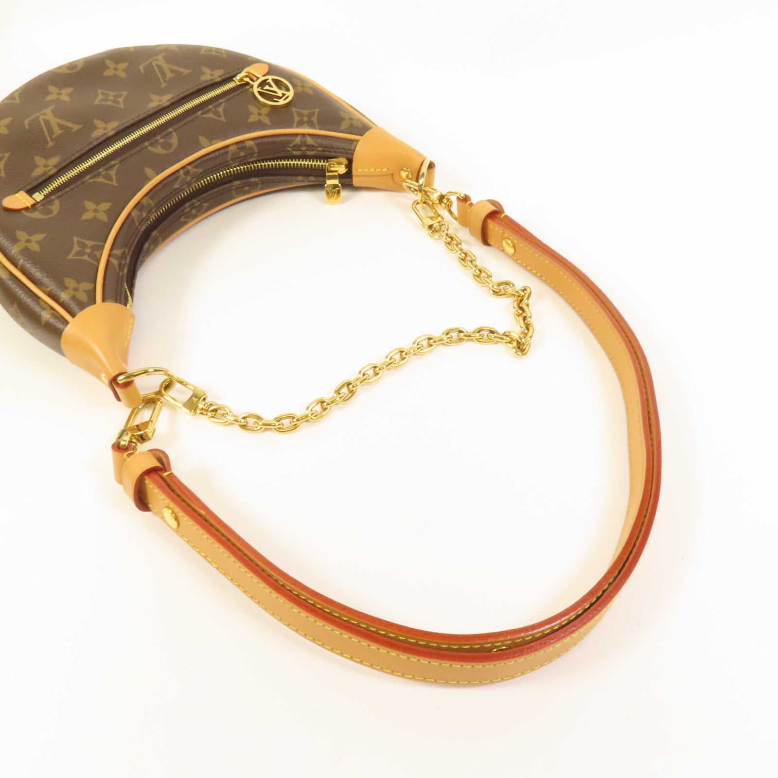 LOUIS VUITTON Monogram Loop金扣肩背袋棕色
