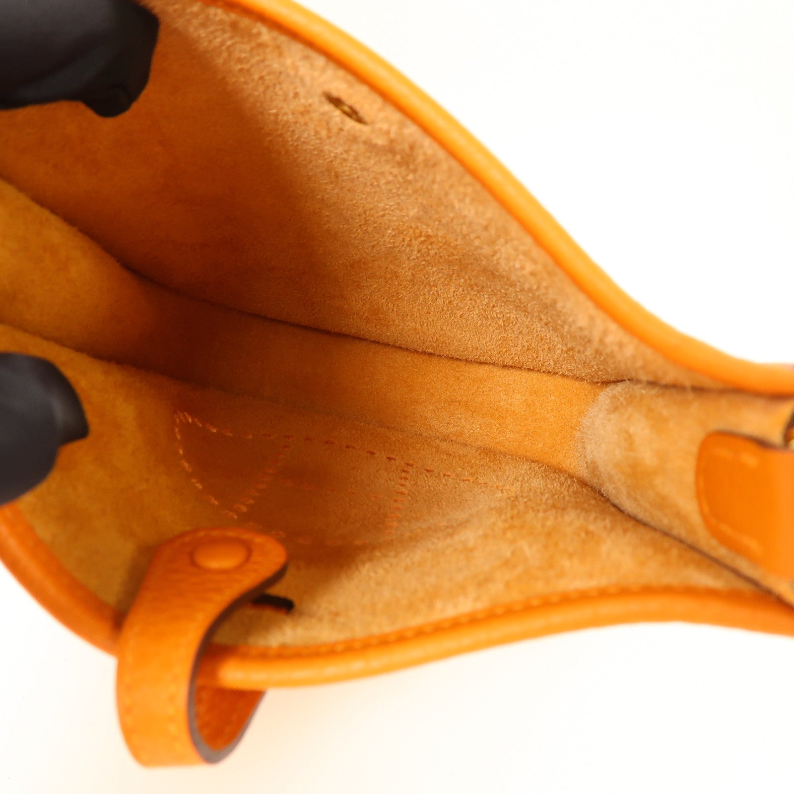 HERMES Clemence皮革Evelyne TPM金扣肩背袋93 Orange