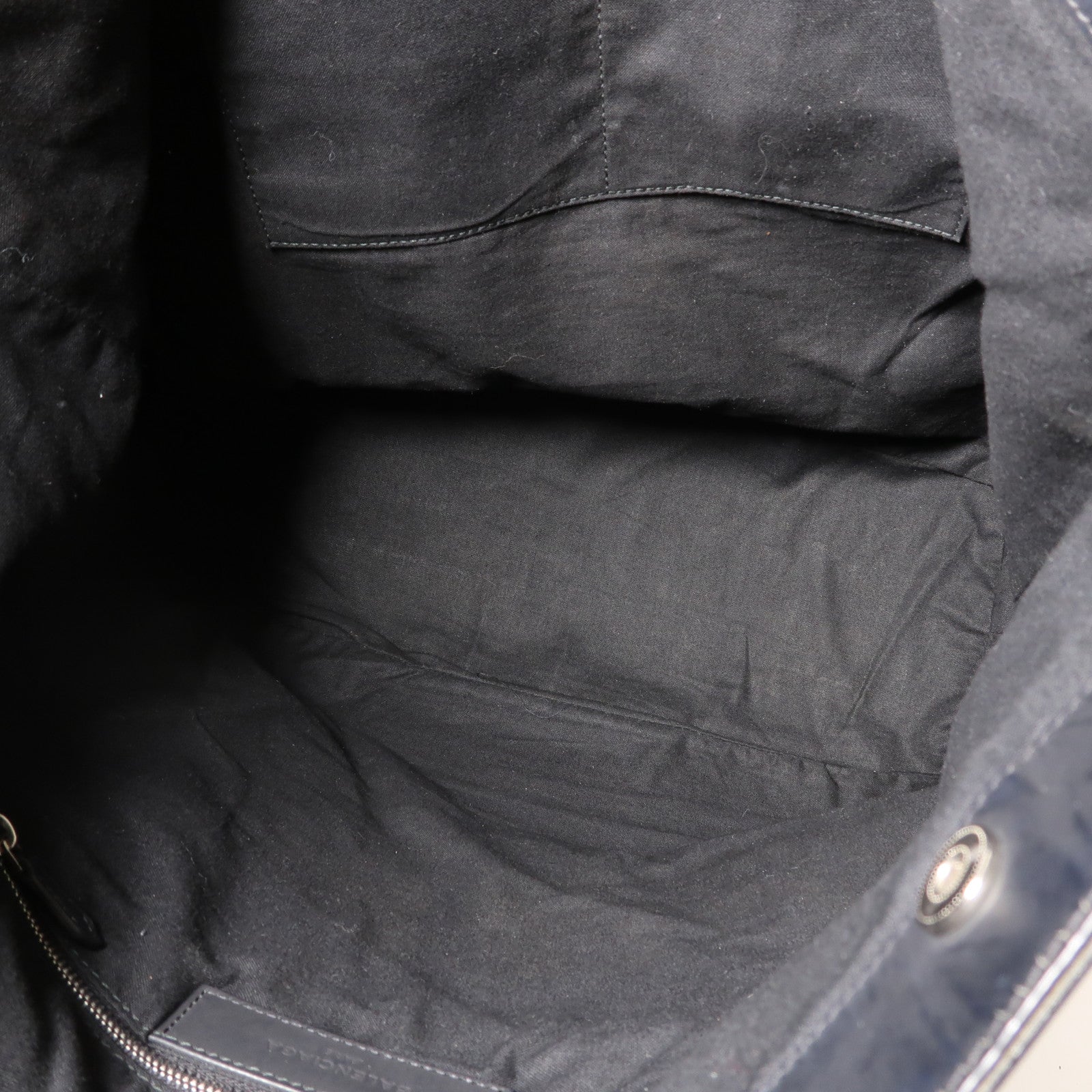 BALENCIAGA 帆布Shoulder Bag銀扣肩背袋白色/黑色