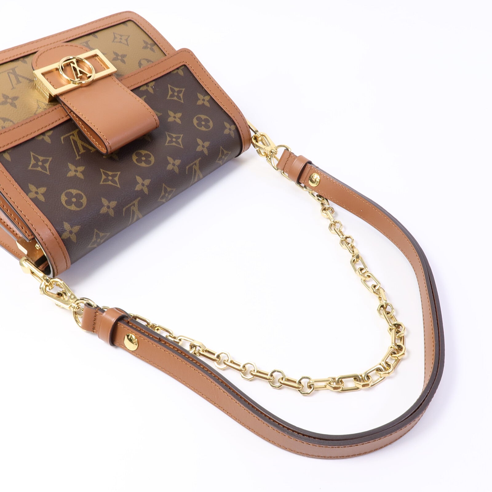 LOUIS VUITTON Monogram Reverse Dauphine MM肩背袋