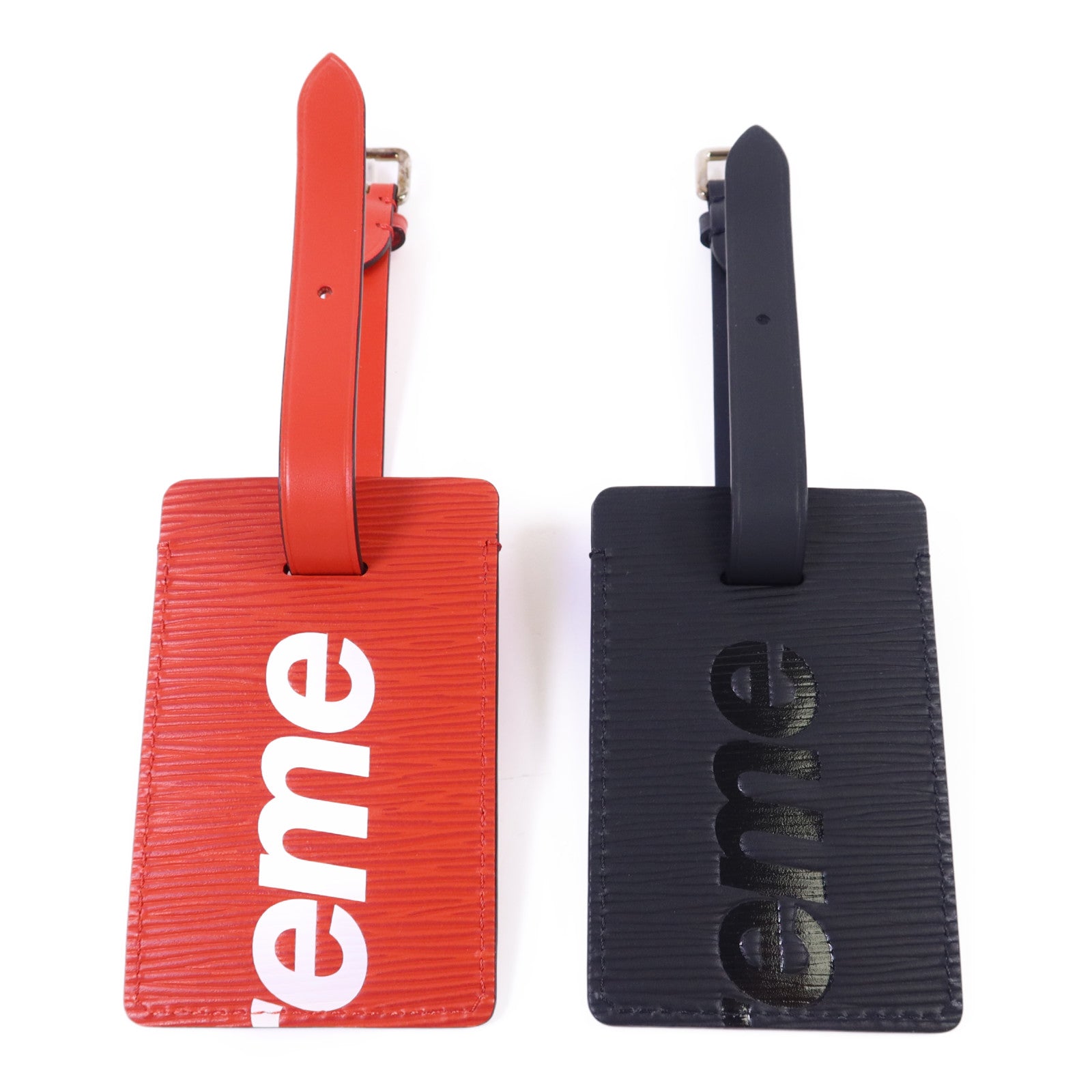 LOUIS VUITTON Epi LV x Supreme Collaboration Bag Charm行李牌掛飾