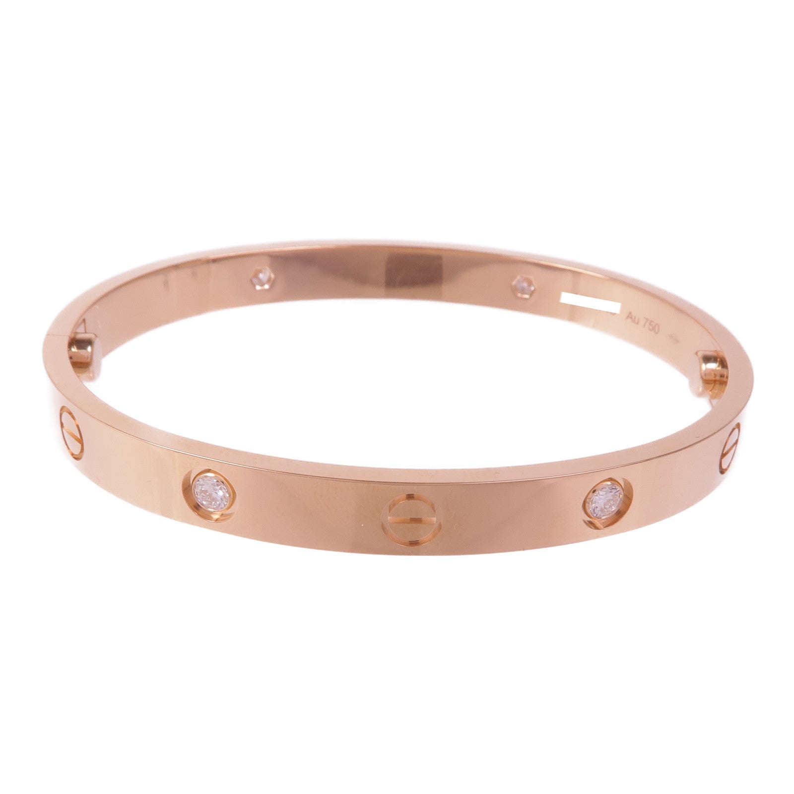 CARTIER 18K玫瑰金Love Bracelet 4P Diamond鑽石手鐲Cartier#17