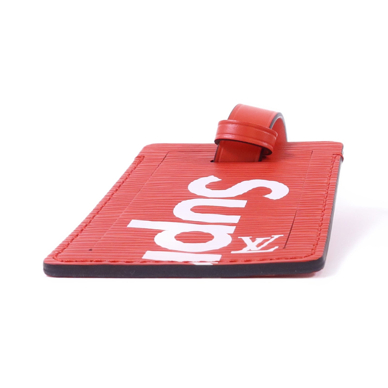 LOUIS VUITTON Epi LV x Supreme Collaboration Bag Charm行李牌掛飾