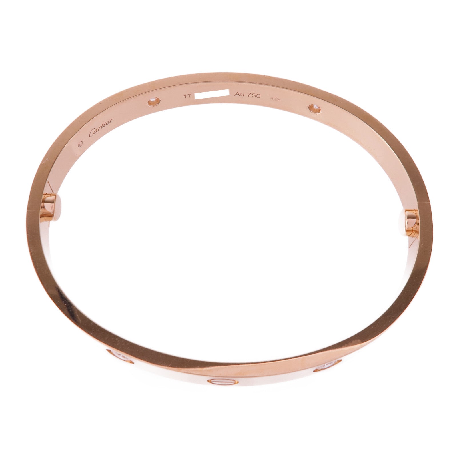 CARTIER 18K玫瑰金Love Bracelet 4P Diamond鑽石手鐲Cartier#17