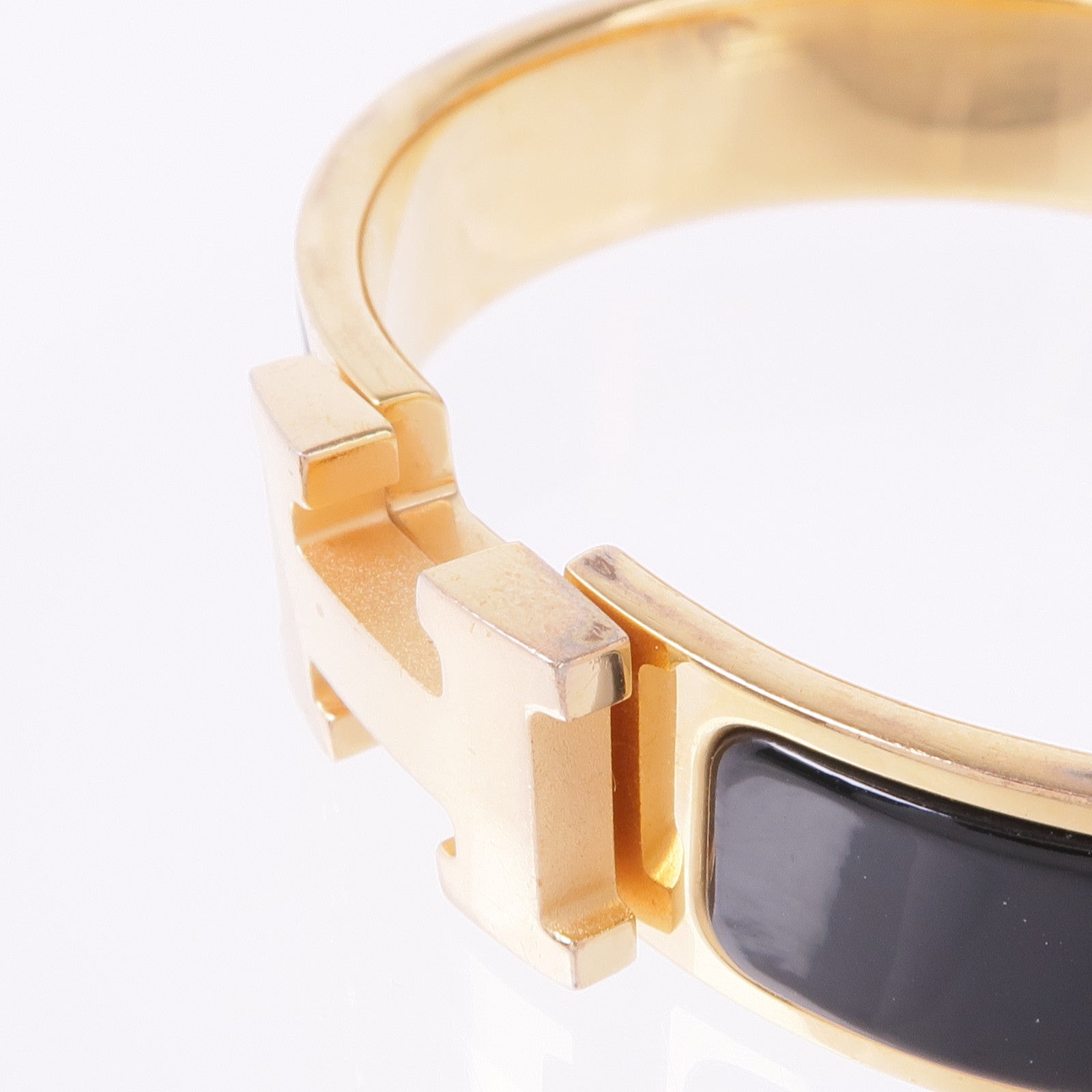 HERMES 金屬/琺瑯Clic H手鐲Noir