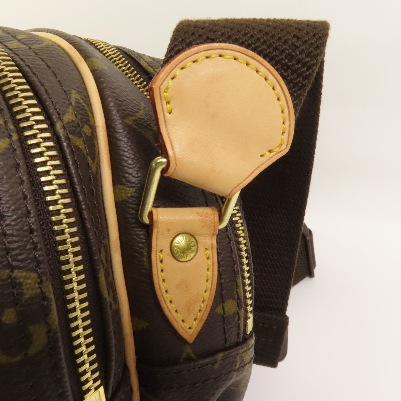 LOUIS VUITTON Monogram Reporter PM金扣肩背袋棕色