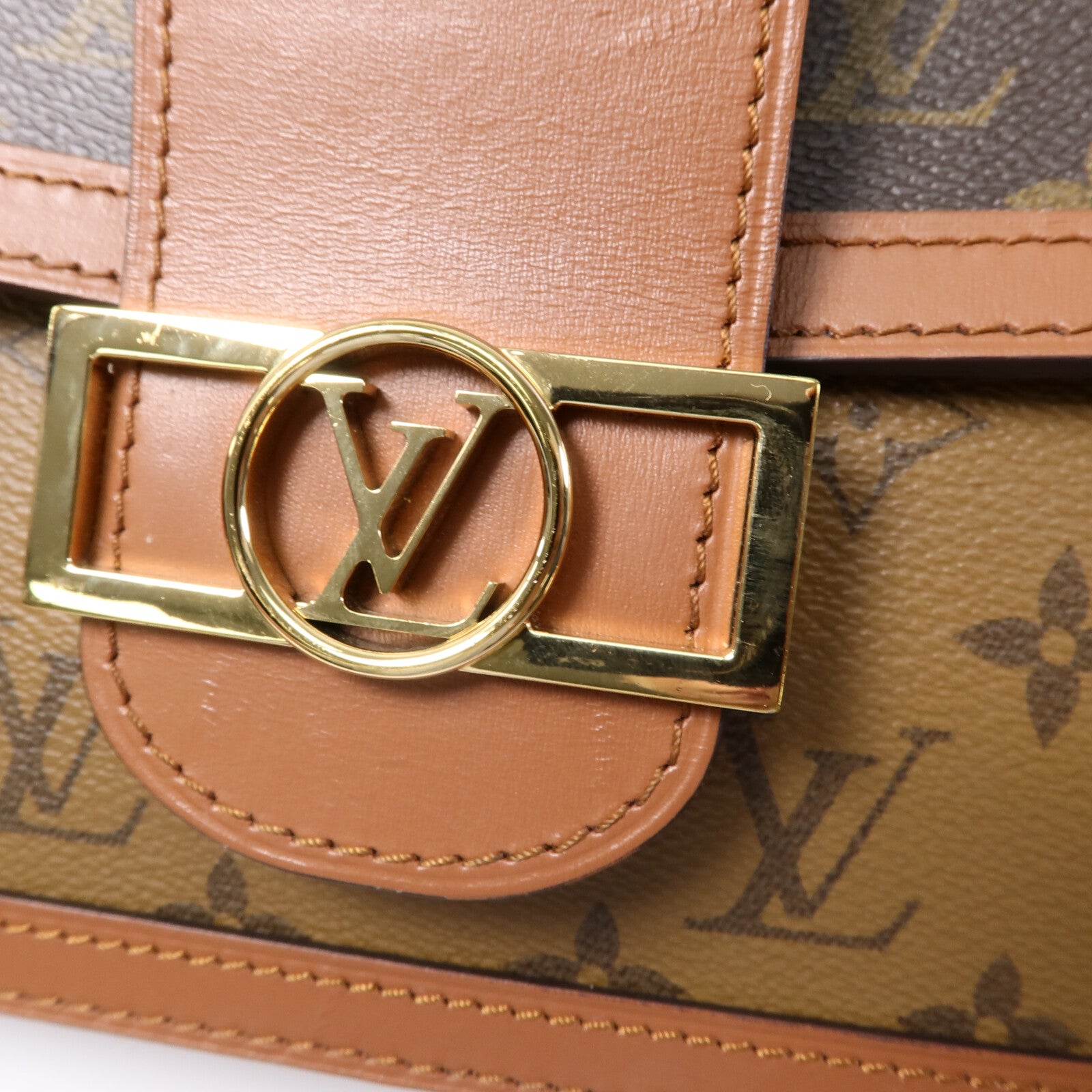 LOUIS VUITTON Monogram Reverse Dauphine MM肩背袋