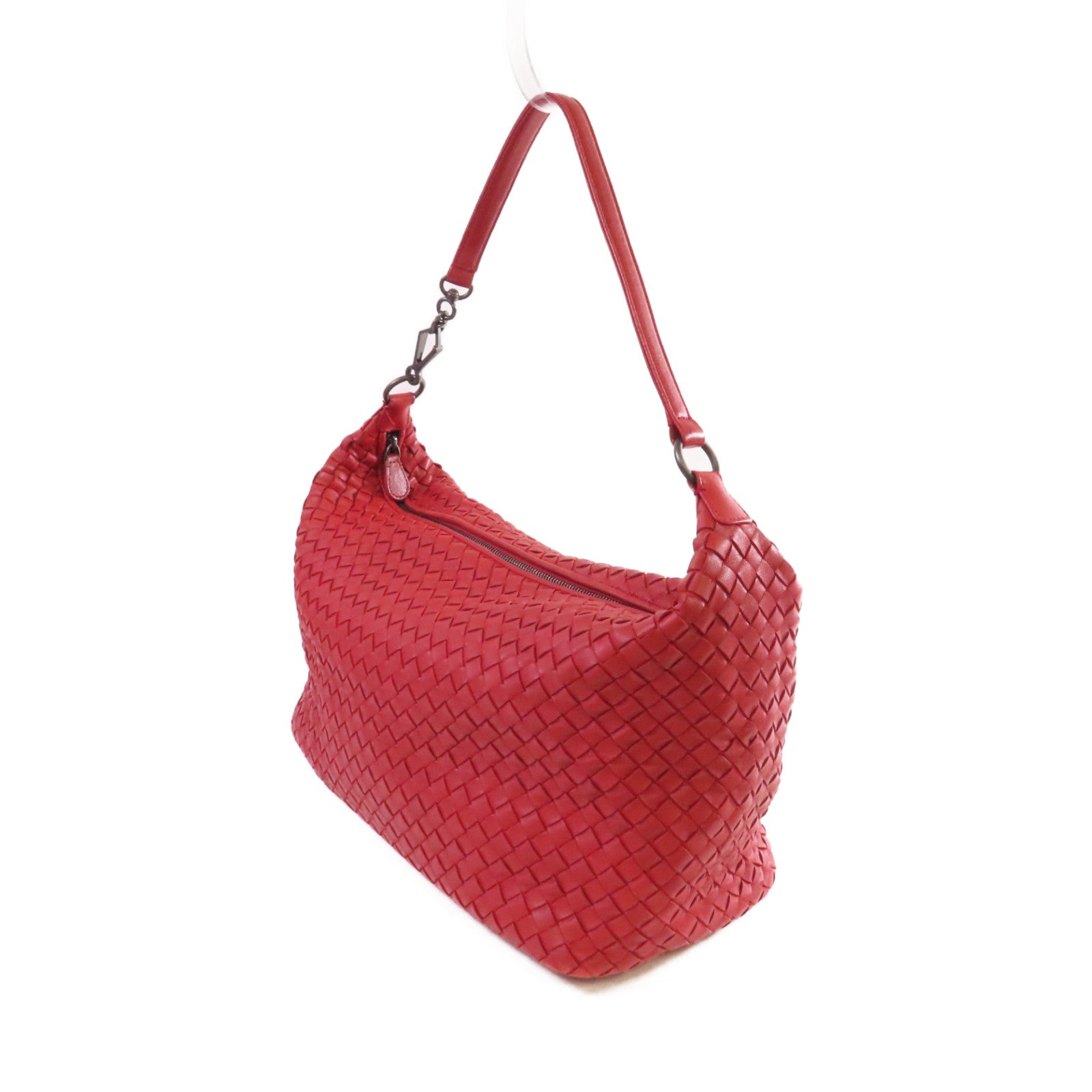 BOTTEGA VENETA 織紋皮革Shoulder Bag肩背袋紅色