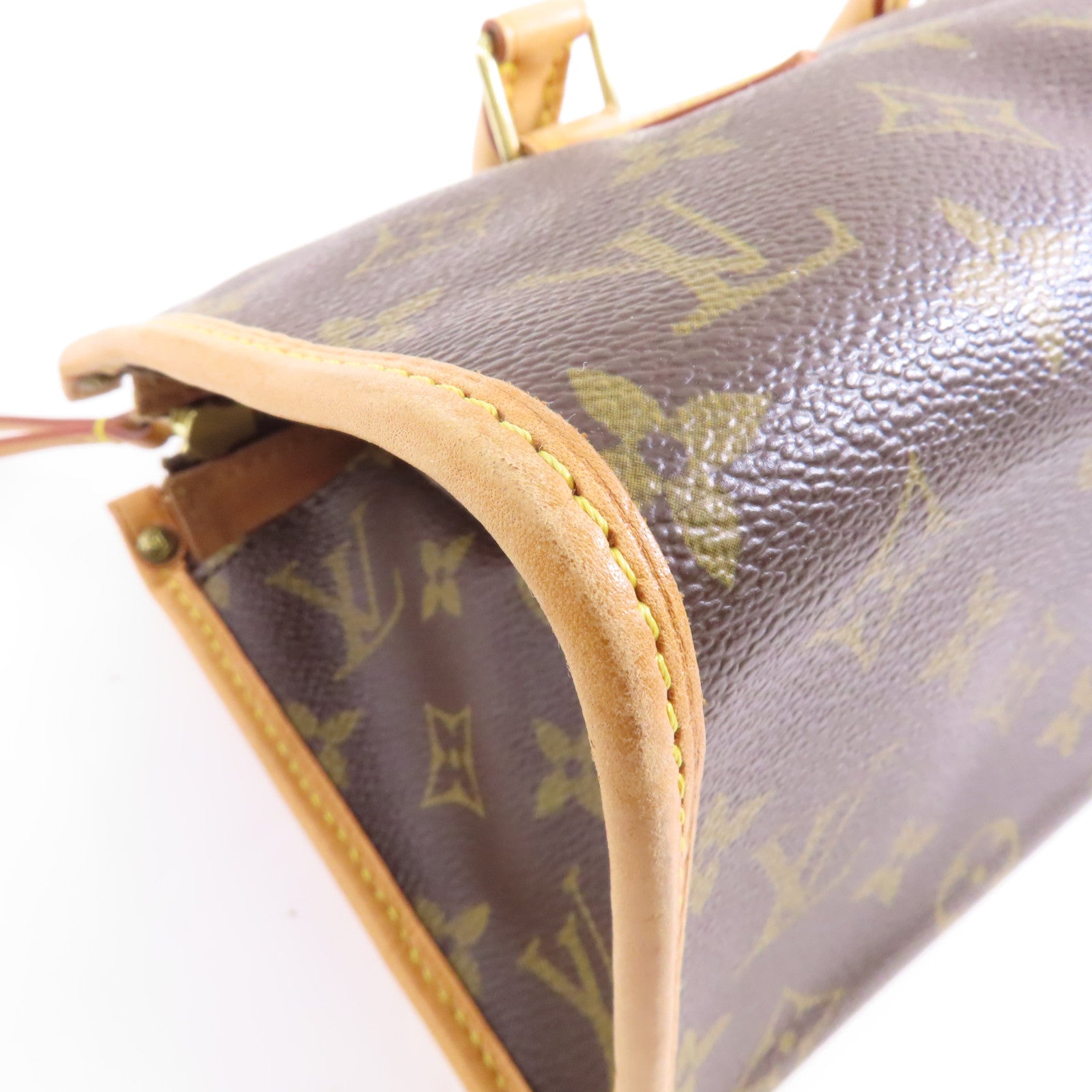 LOUIS VUITTON Monogram Popincourt金扣手挽袋棕色