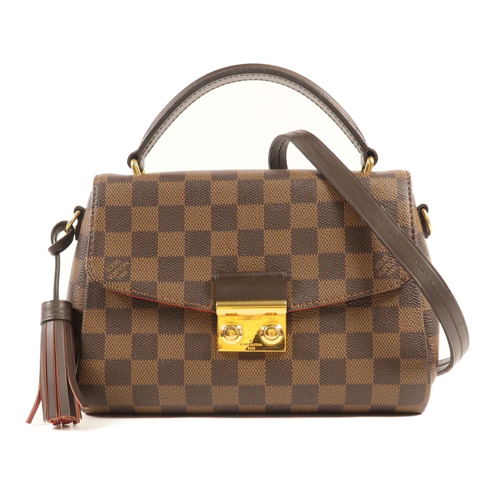 LOUIS VUITTON Damier Croisette金扣手挽肩背兩用袋