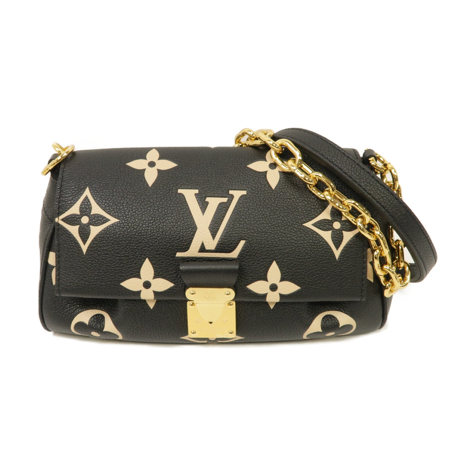 LOUIS VUITTON Monogram Empreinte Favorite金扣手挽肩背兩用袋黑色