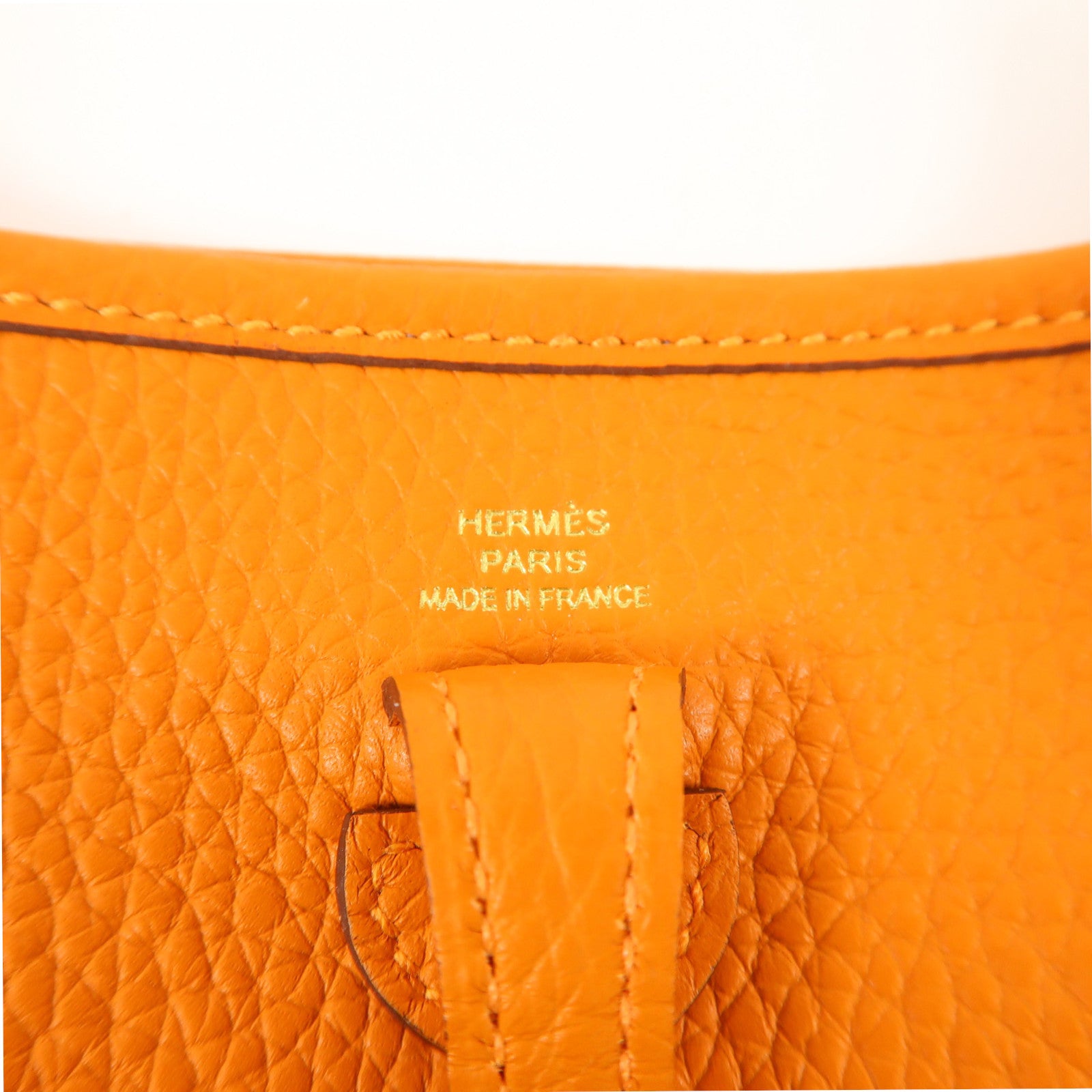 HERMES Clemence皮革Evelyne TPM金扣肩背袋93 Orange